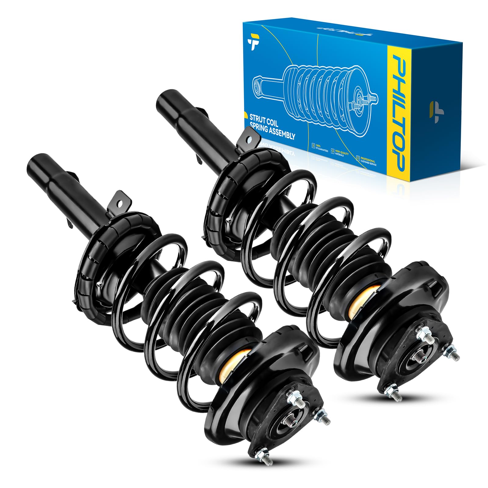 Philtop Front Struts For Focus 2000-2005 2.0L, 2.3L, Shock Absorber Complete Suspension 171504+171505, Struts With Coil Spring A