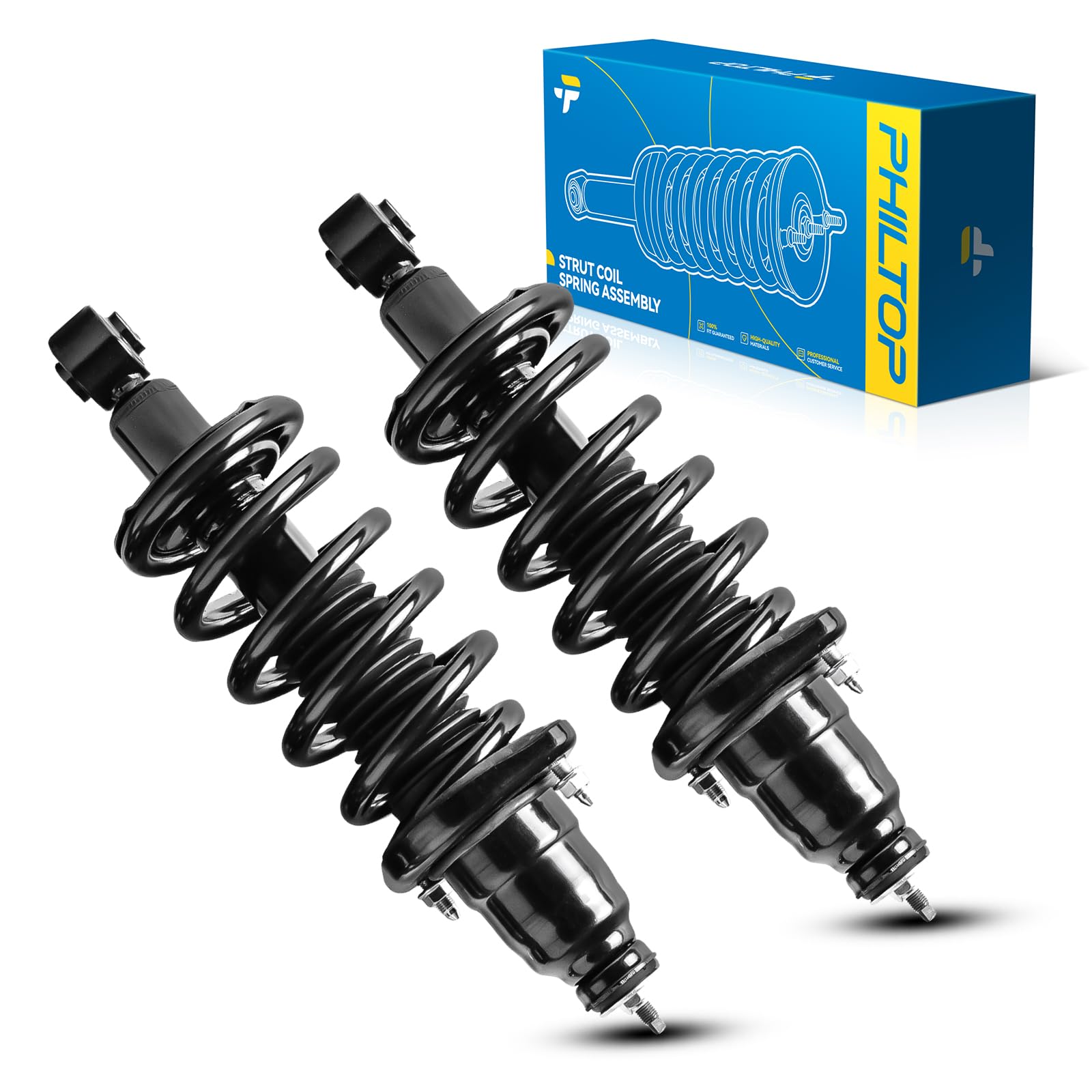 Philtop Rear Complete Struts Shock Absorber For Toyota Sequoia 2001-2007, Quick Suspension 37240 * 2, Struts With Coil Spring As