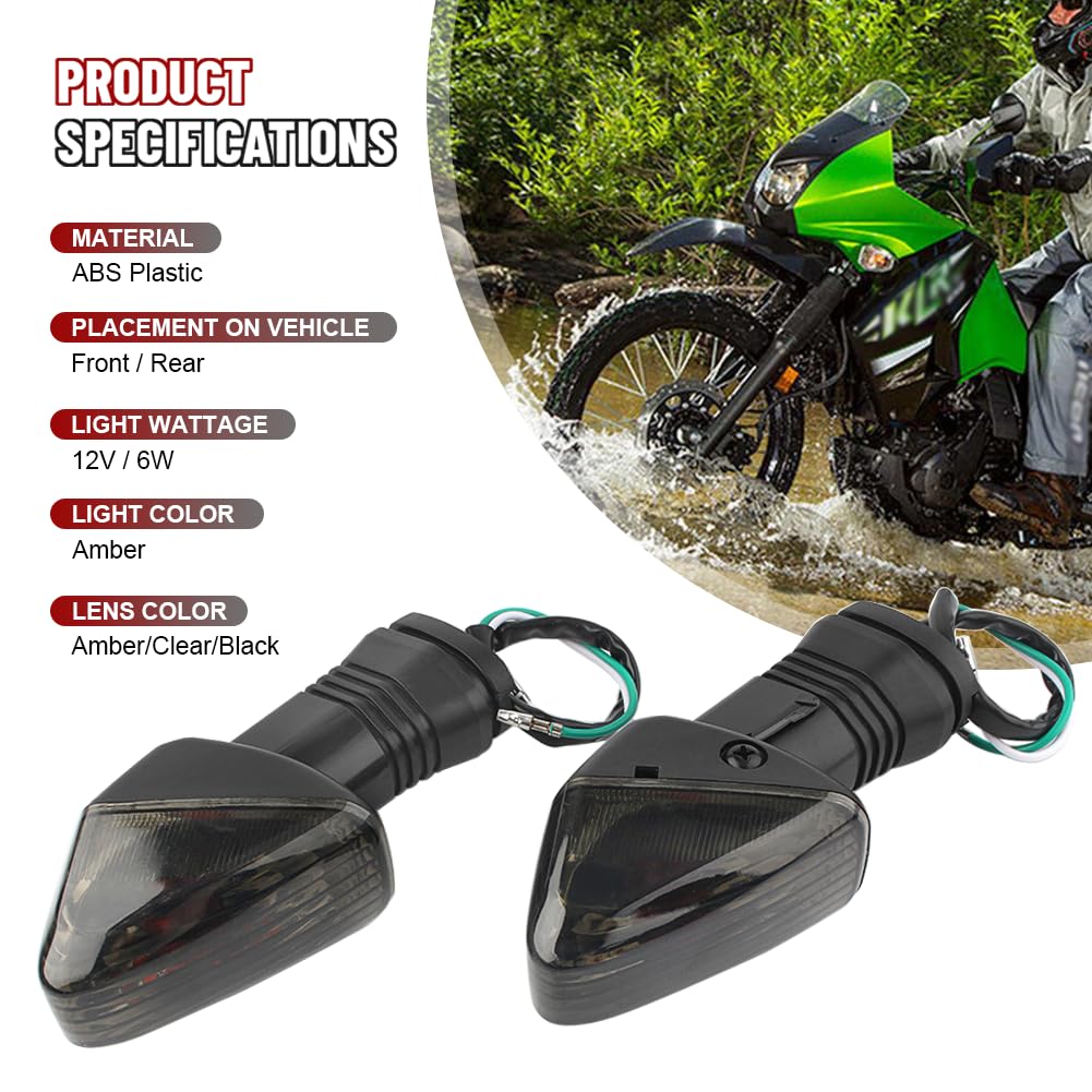 Newsmarts Motorcycle Turn Signal Indicator Light Blinker Lamp Replacement for KAWASAKI KLR 650 2008-2017 / NINJA 650R 2006-2008