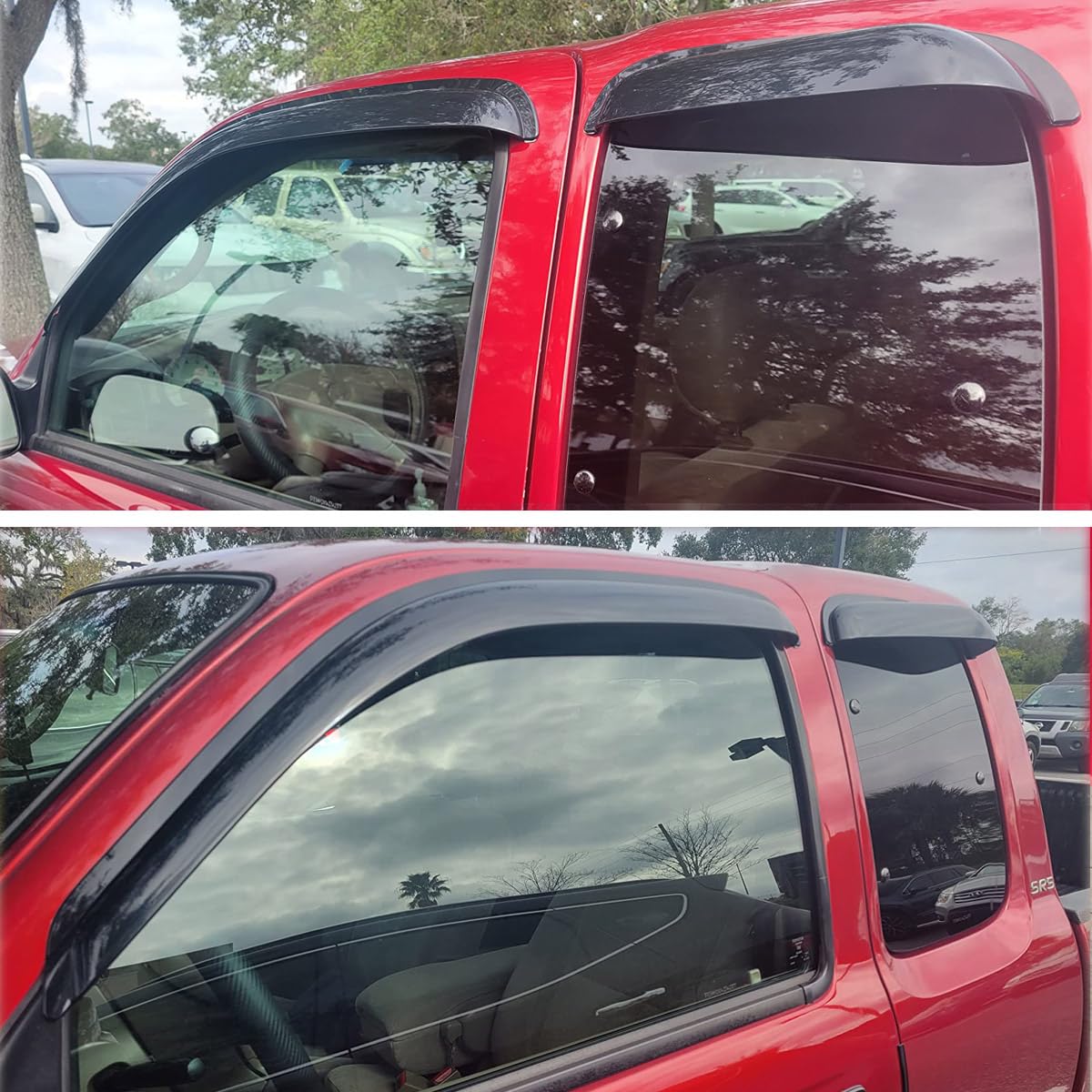 BOOGADEE Original 4pcs Window Shade, Outside Mount Tape-On Rain Guards Set, Side Window Visors Compatible with 1995-2004 Toyota