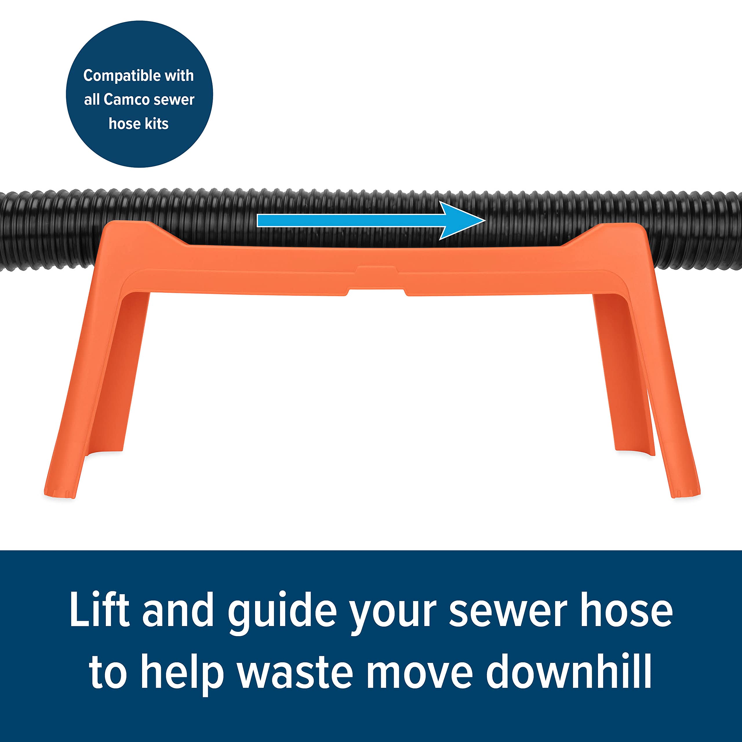 Camco Rhino RV Sewer Hose Support Kit - Extends Over Uneven Terrain for Easy Drainage - Supports Up to 15-Feet of RV Sewer Hose