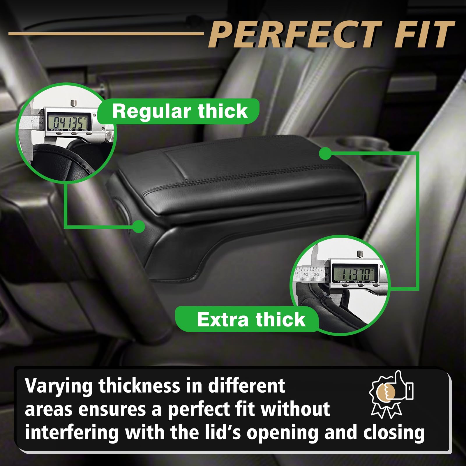 Muslogy Center Console Armrest Cover Compatible With Ford F250 F350 F450 2011-2016 Super Duty Comfort Armrest Pad Arm Rest Cushi