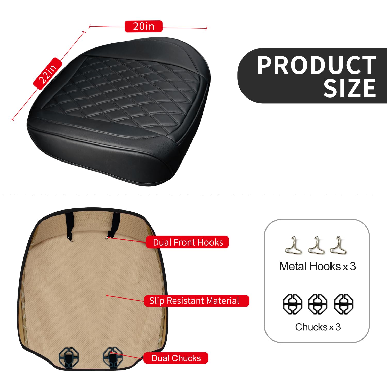 1 Pack Leather Front Car Seat Cover Bottom Car Seat, Anti-Slip And Full Wrap Driver Car Seat Protectors, Luxury Waterproof Botto