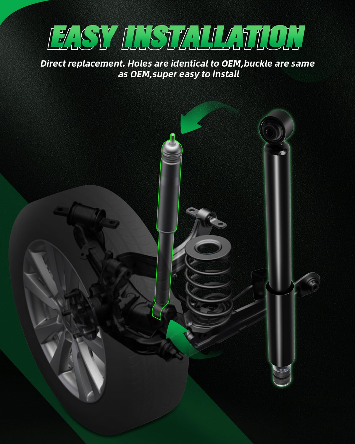 Scitoo Rear Shocks Set Of 2 For Rdx, Shocks Absorbers And Struts Fits 2007 2008 2009 2010 2011 2012 For Acura Rdx Amortiguadores