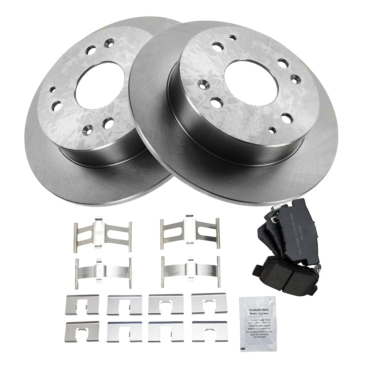 Trq Rear Brake Pad & Rotor Kit Semi-Metallic Compatible With 1998-1999 Acura Cl