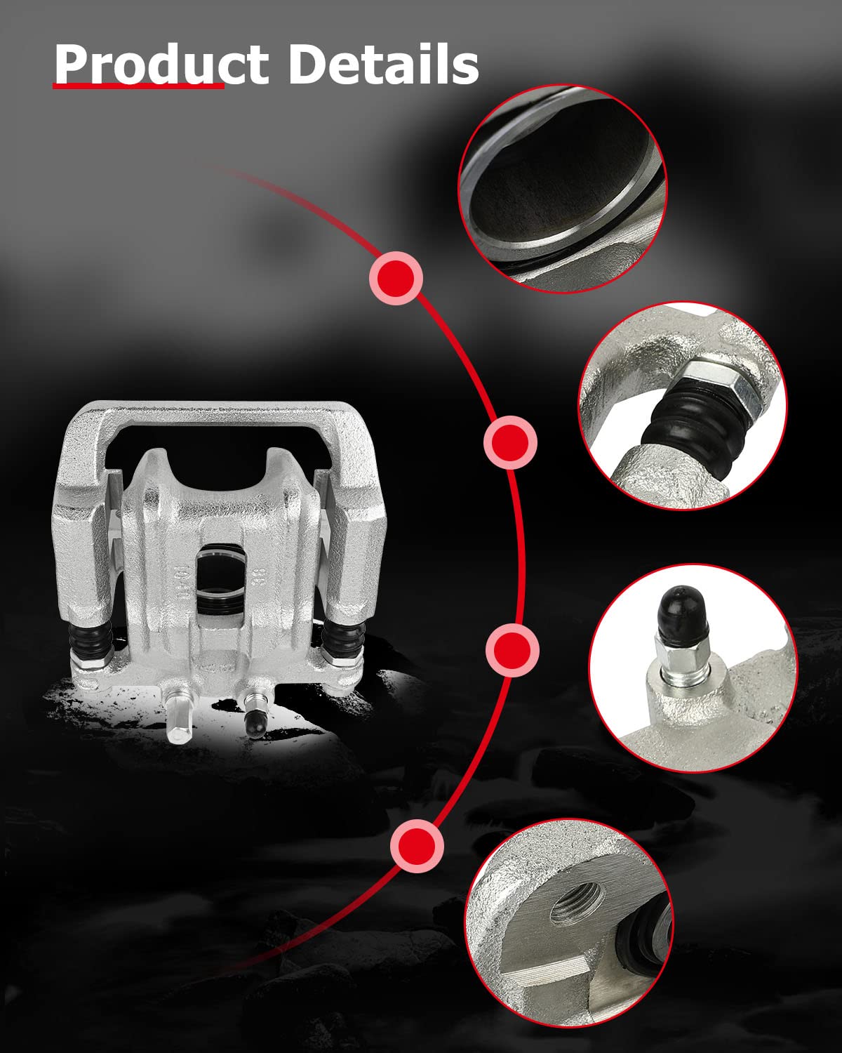 cciyu 19B6886 19B6887 Rear Left & Right Brake Calipers With Bracket For Acura For RDX 2013-2018,For Honda For Crosstour 2012-201