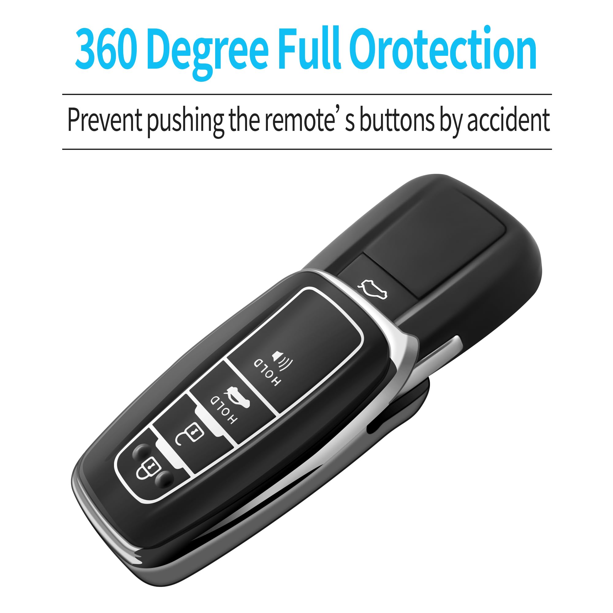 Autophone Compatible With Toyota Key Fob Cover With Keychain Fit For 2020-2022 Highlander Prius Corolla 2018-2024 Camry Rav4 Ava