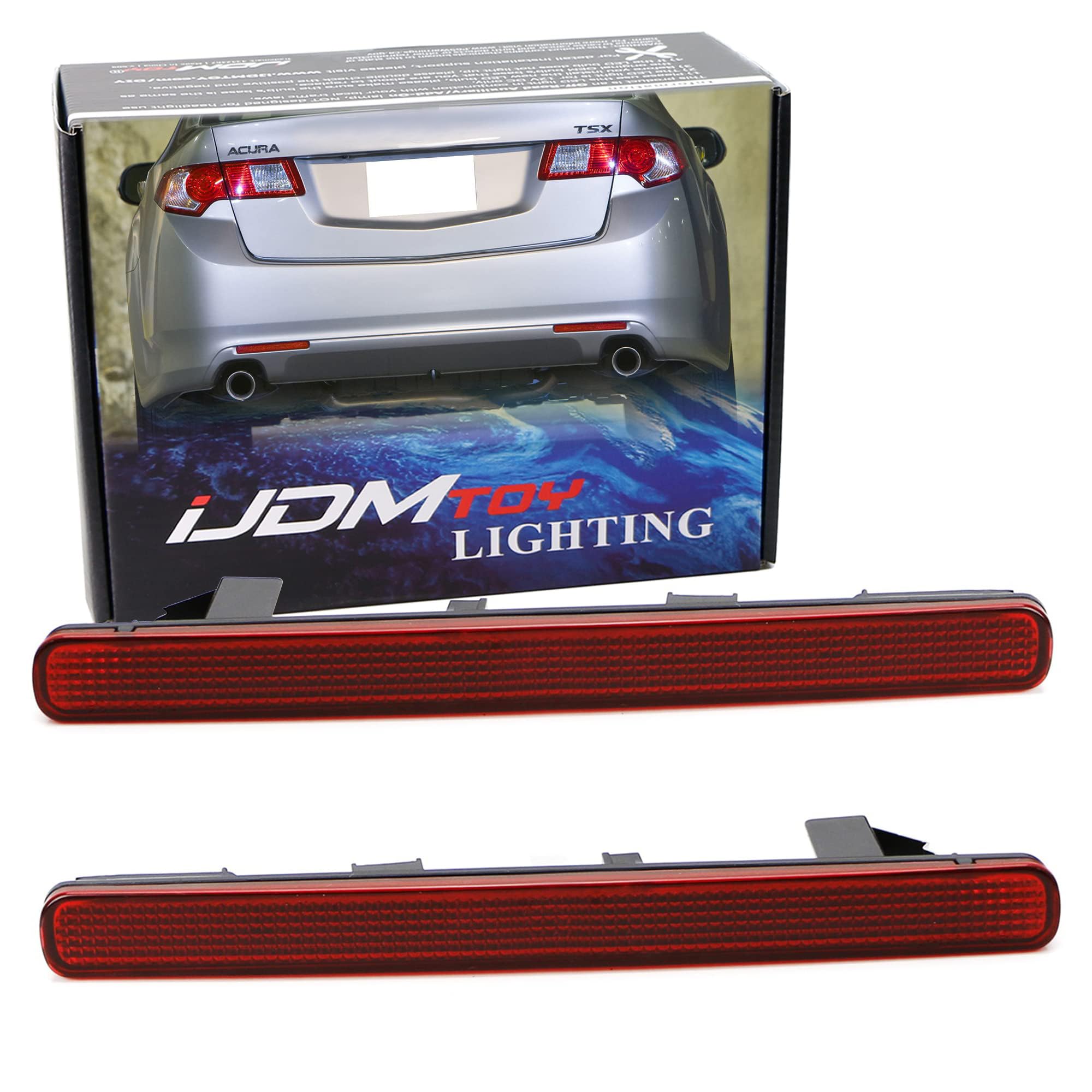Ijdmtoy Red Lens Rear Bumper Reflector Lenses Compatible With 2009-2014 Acura Tsx (Euro Accord), Oe-Spec Lh Rh Assembly