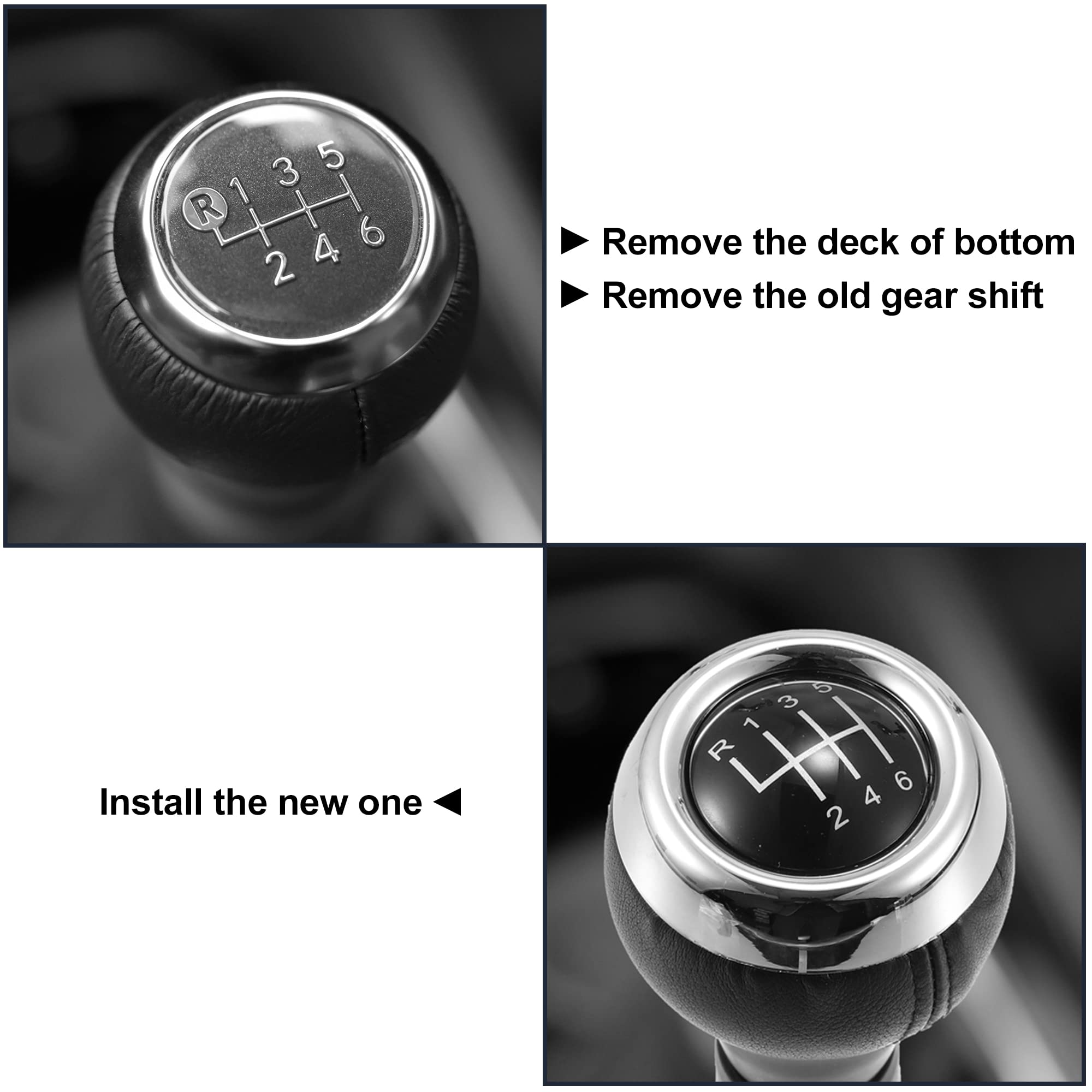 X AUTOHAUX Car Manual Gear Stick Shift Knob 6 Gear for Mini Cooper R55 R56 R57 R58 R59 R61 Car Shift Head Faux Leather