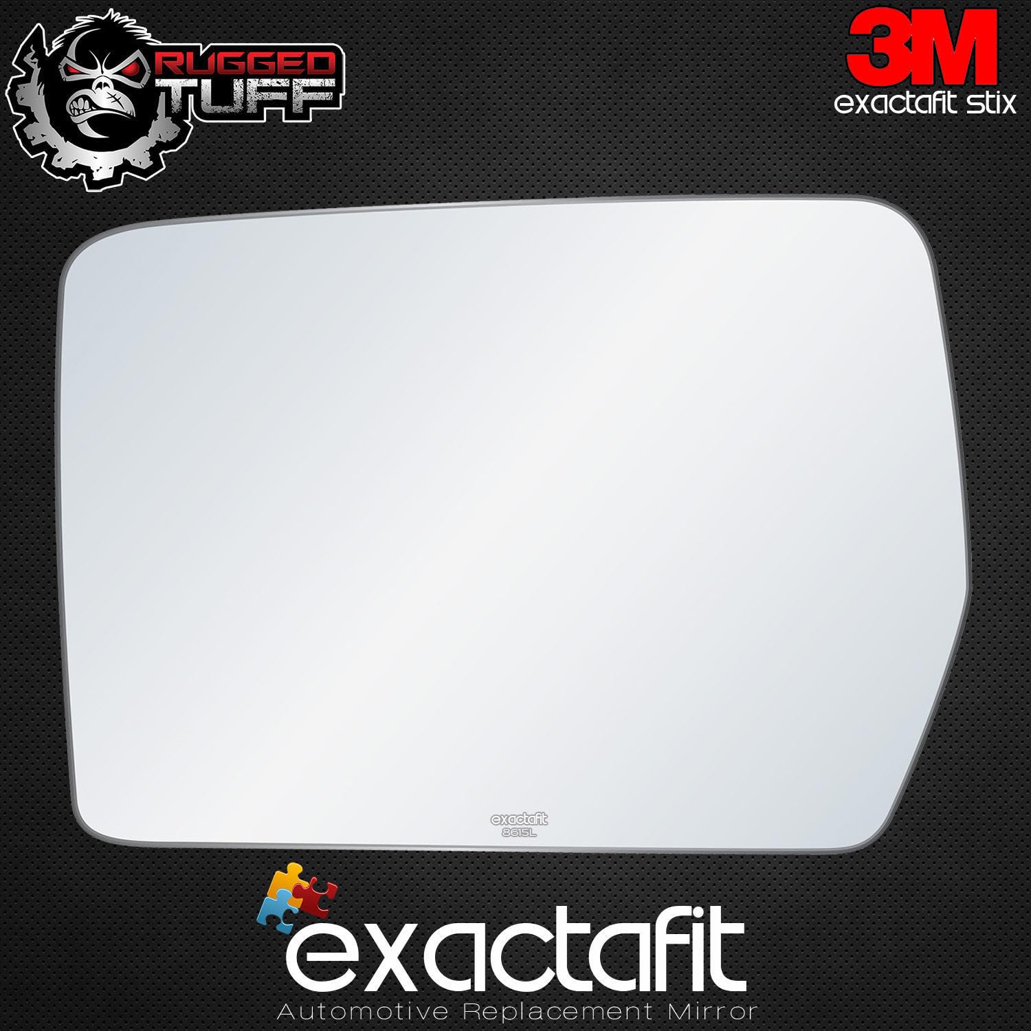 Exactafit 8615L Driver Side Mirror Glass Replacement Repair Compatible With 2004 2005 2006 2007 2008 2009 2010 Ford F150 F-150 P