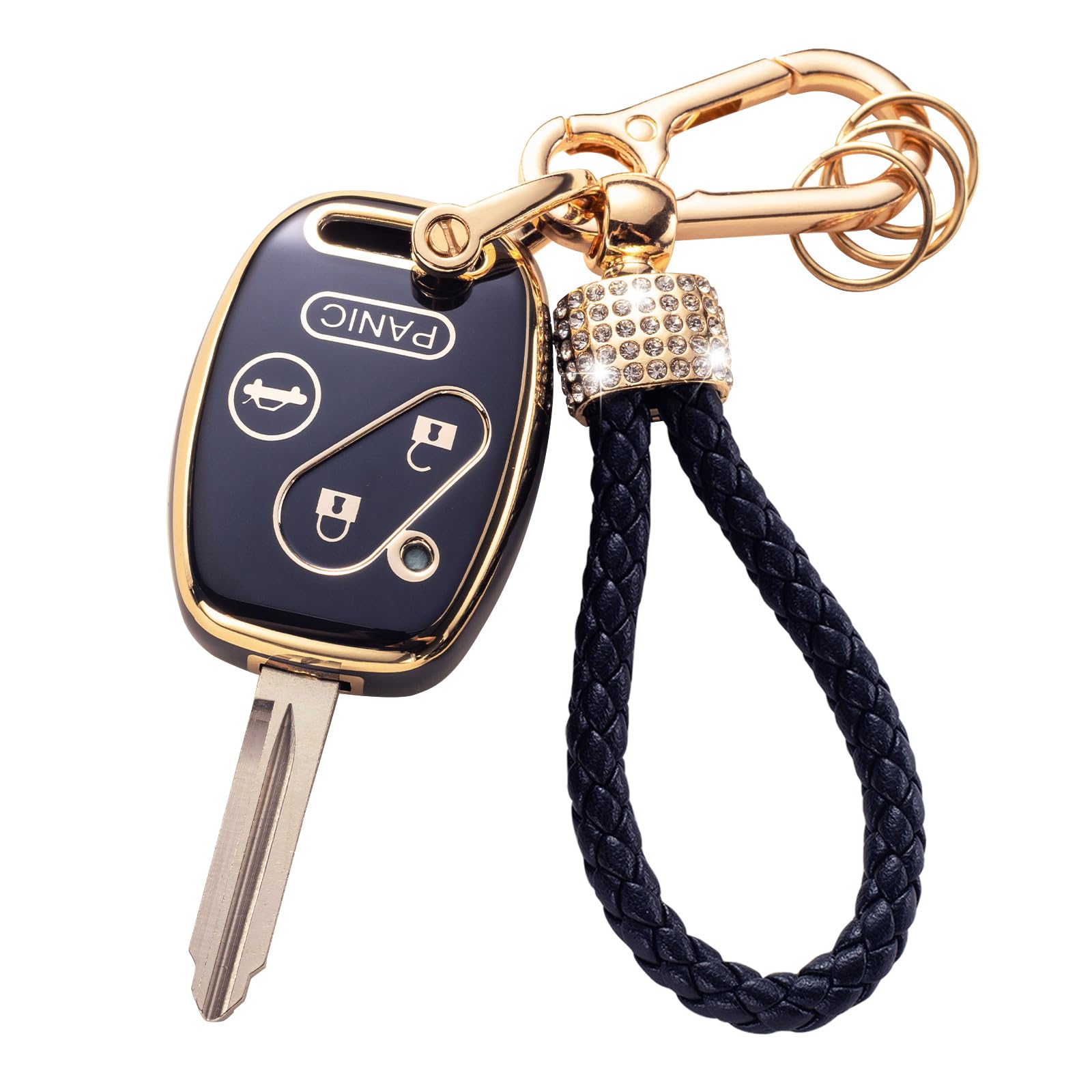 Gematay For Honda Key Fob Cover With Keychain Lanyard, Key Fob Protector Compatible With Honda 2003-2012 Accord /2006-2013 Civic