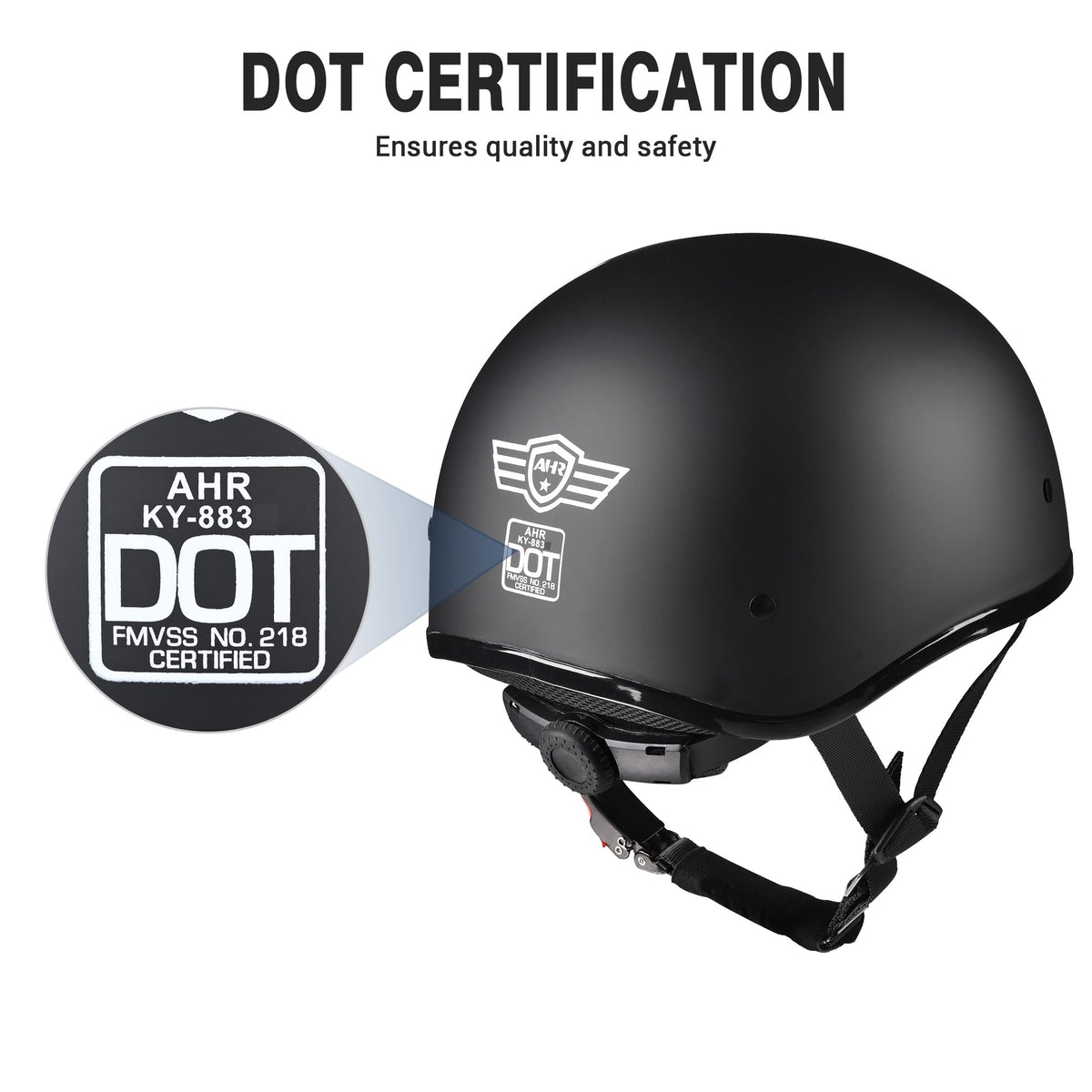 acc motorcycle half helmets AHR Half Face German Style Motorcycle Helmet DOT Chopper Cruiser Scooter
