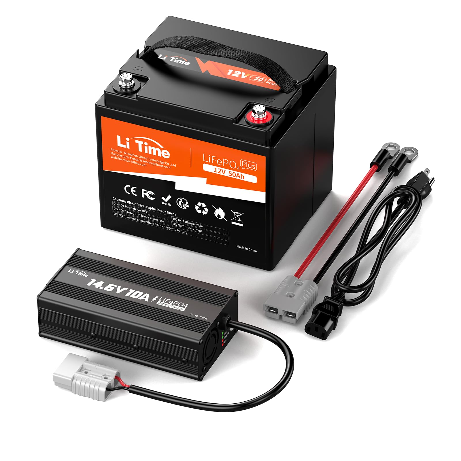 Litime 12V 50Ah Lifepo4 Lithium Battery 12.8 Volt Deep Cycle Battery, 4000+ Deep Cycle, For Boat Marine Trolling Motor Camping(1