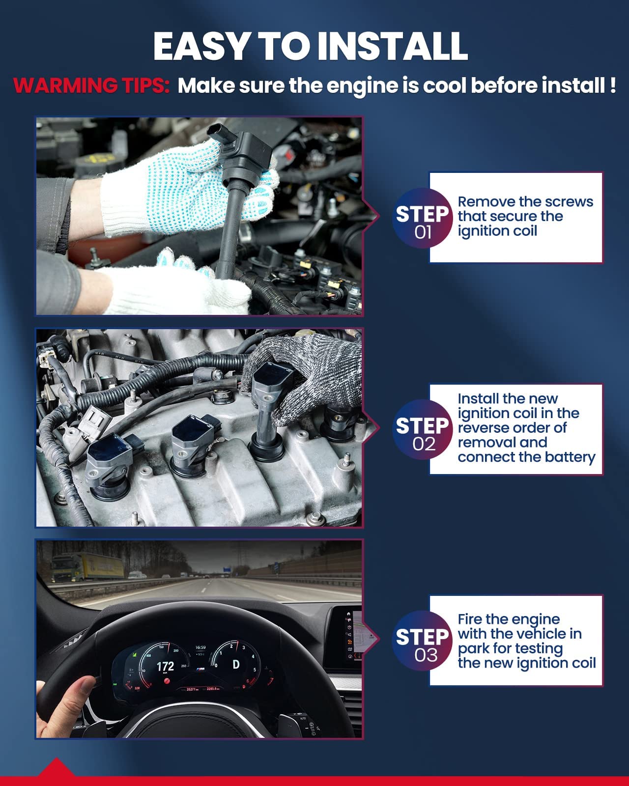 KAX UF348,UF363 Ignition Coil 6 Packs Fit for Maxima 2000,I30 2000