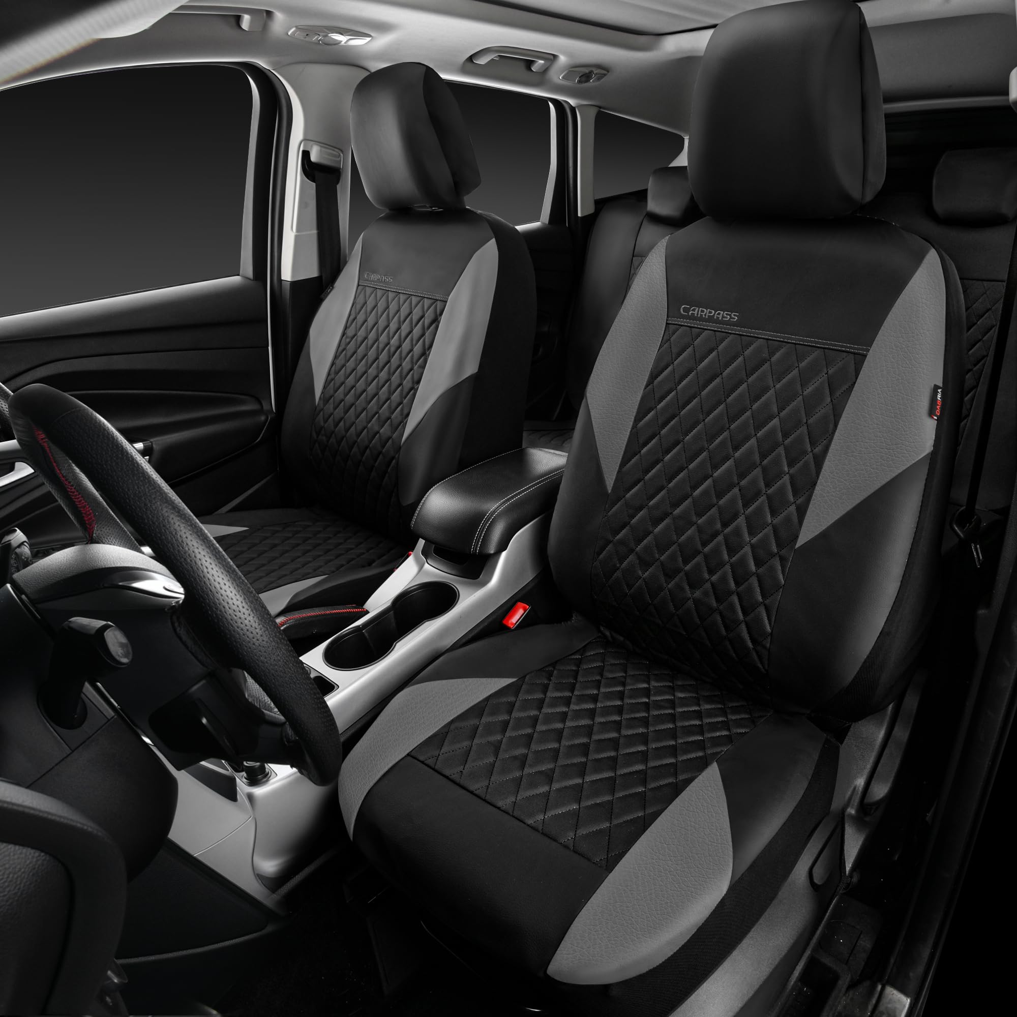 Car Pass Quilting Leather Seat Covers Full Set,Universal Waterproof Deluxe Pu Premium Car Seat Cover With 5Mm Composite Sponge I