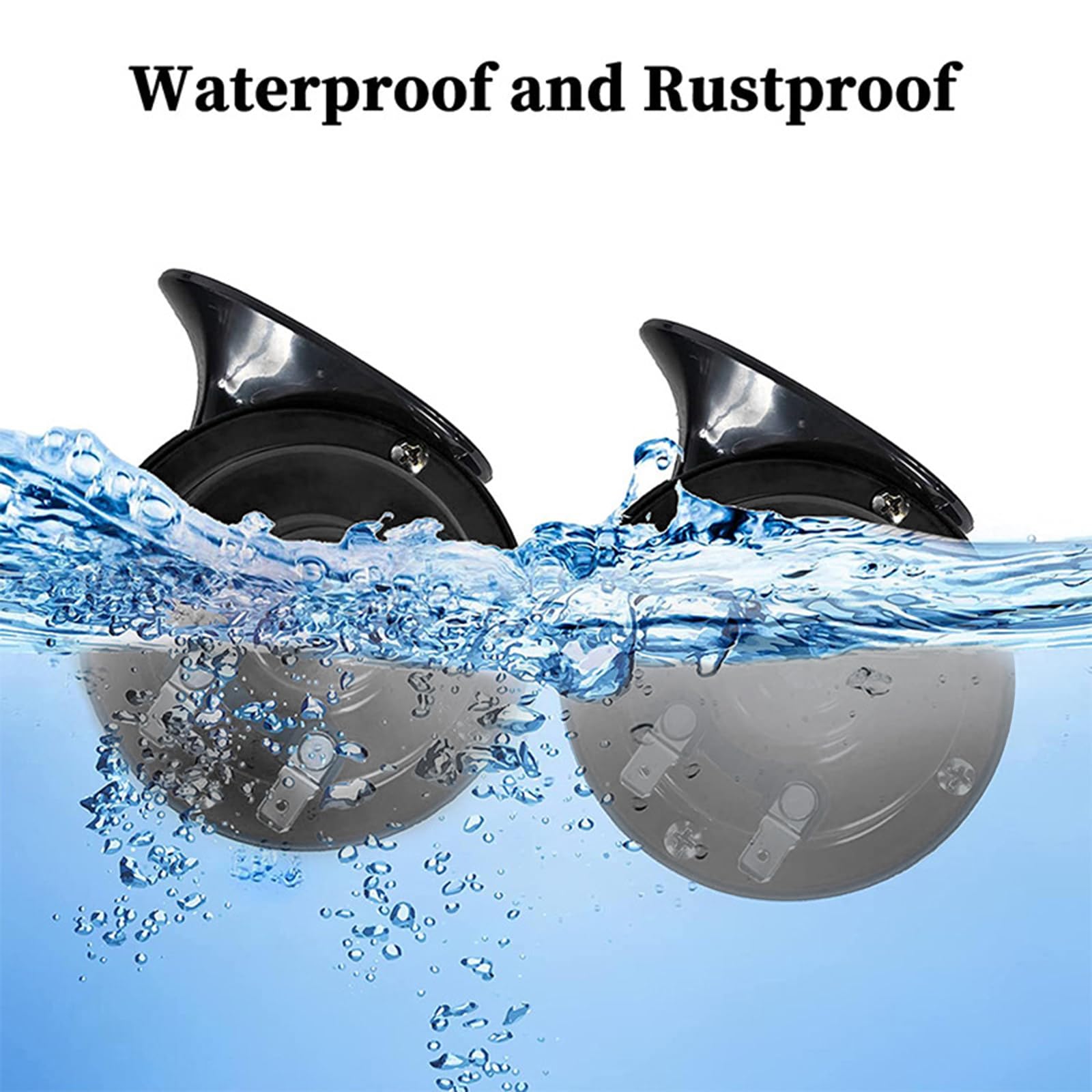 Eohmak Train Horns Car Horn Car Air Electric Snail Horn 300Db Super Loud Air Horn Waterproof Durable Automotive Accessories Universal For Car Truck Motorcycle Boat (Black, 12V, 1 Pack)