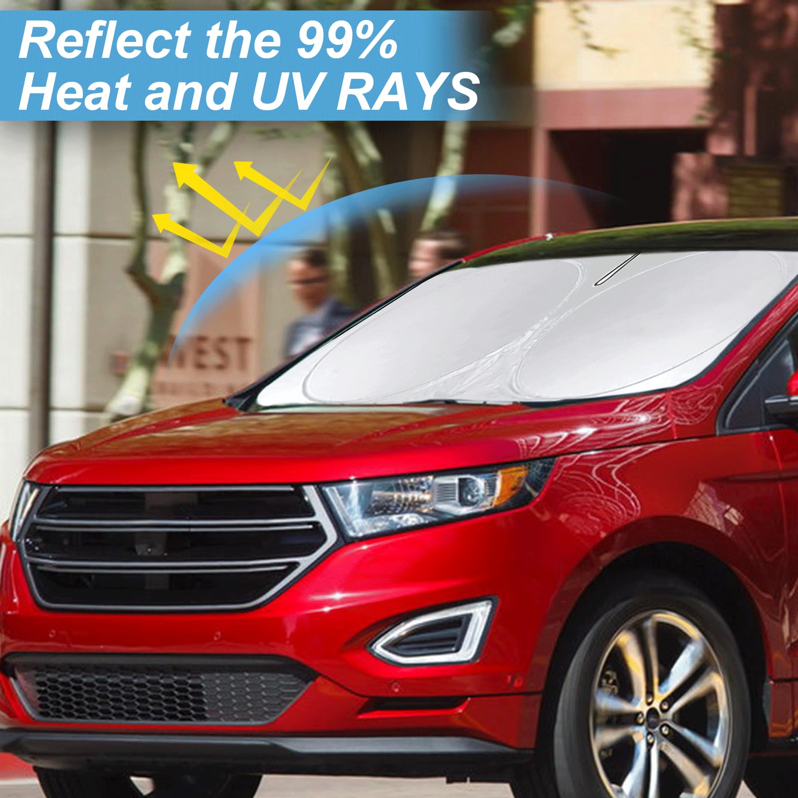 Sunshade For Edge Windshield Sun Shade For 2014 2013-2007 Ford Edge Suv Accessories Foldable Custom-Fit Front Window Shield Wind