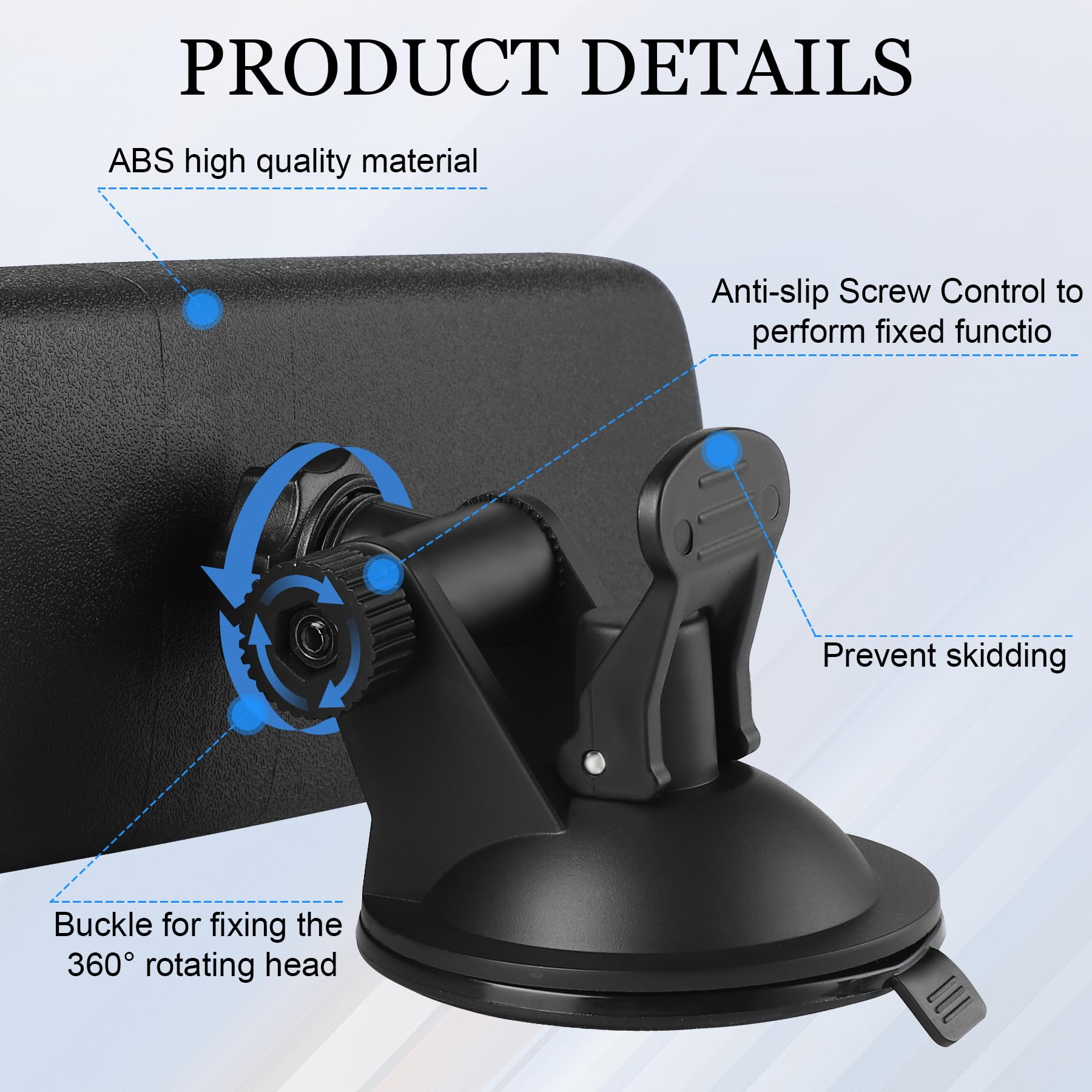 Livtee Anti Glare Rear View Mirror With Adjustable Suction Cup, Hd Universal Car Interior Rear View Mirror To Eliminate Blind Sp