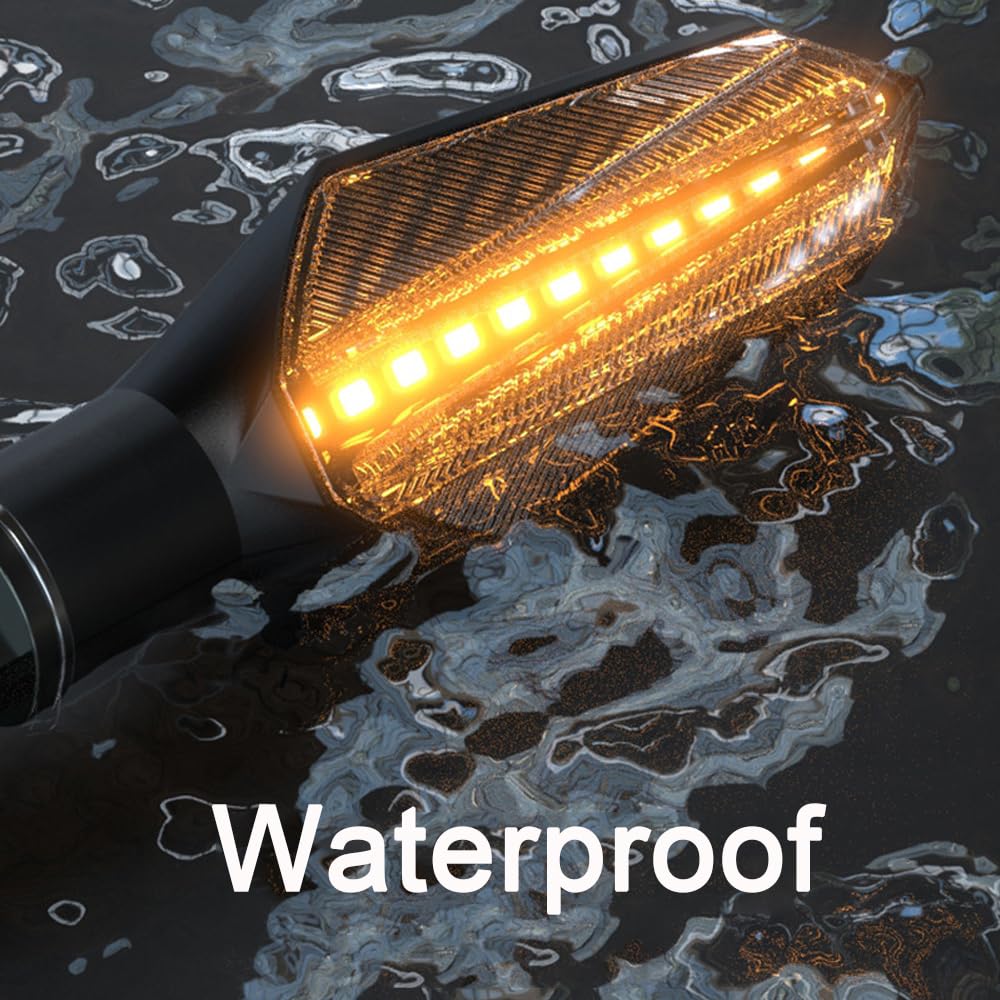 CYDZSW 2Pack Motorcycle Turn Signals LED,Universal Motorcycle Blinkers Tail Lights Kit,Bright Rear Turn Signal for Dirt Bike Sco