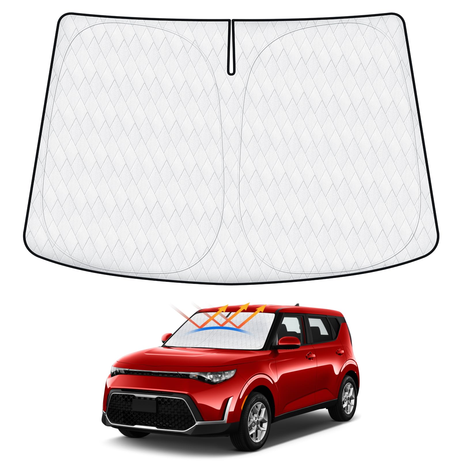 2024 New 5-Layer Windshield Sun Shade Custom Fit For Kia Soul 2020-2024 2025 Accessories Foldable Car Front Window Sunshade Sun
