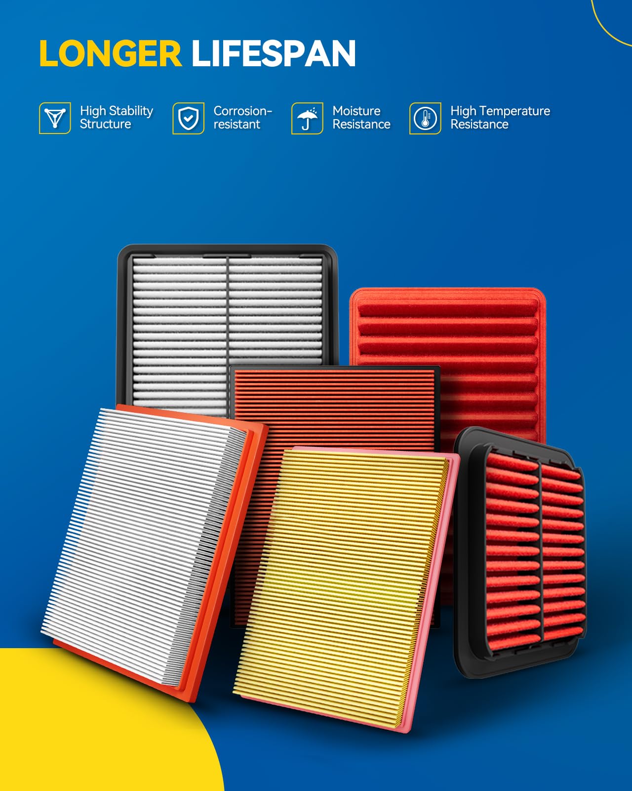 PHILTOP Engine air filter CA11049 Replacement for Chevrolet Volt 2011-2015 & Cadillac ELR 2014-2016, Flexible Panel