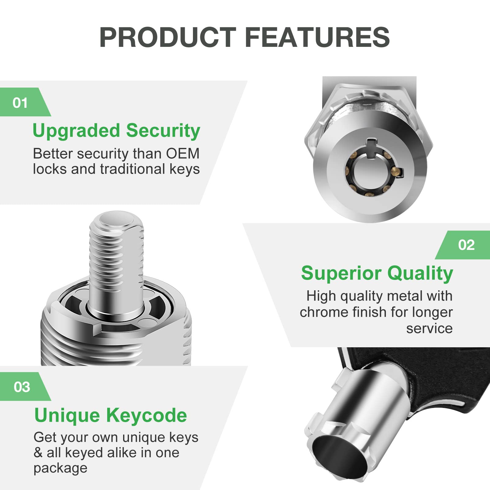 Cylinnda 10Pack Cabinet Lock With Keys, 1-1/2'' Rv Storage Locks Keyed Alike, Rv Locks For Storage Door, Camper Toolbox Rv Cam L