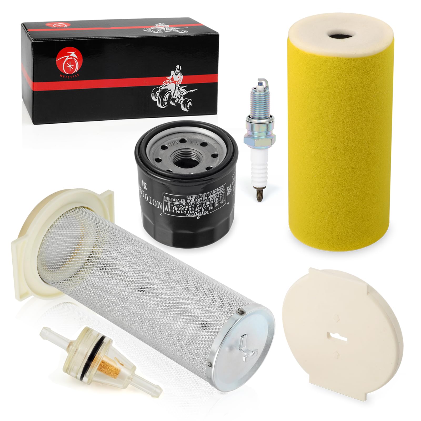 Air Filter Kit Guide & End Cap Fuel Oil Filter Spark Plug For Yamaha Kodiak 400 Yfm400 2Wd 4Wd 2000 2001 2002