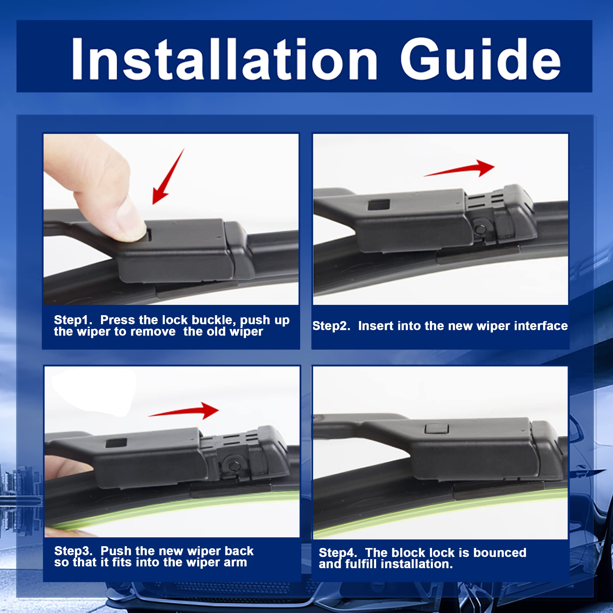 Raintok Windshield Wiper Blade Set Replacement For Lexus Rx350 2016 2017 2018 2019 2020 2021 Original Equipment Replacement Fron