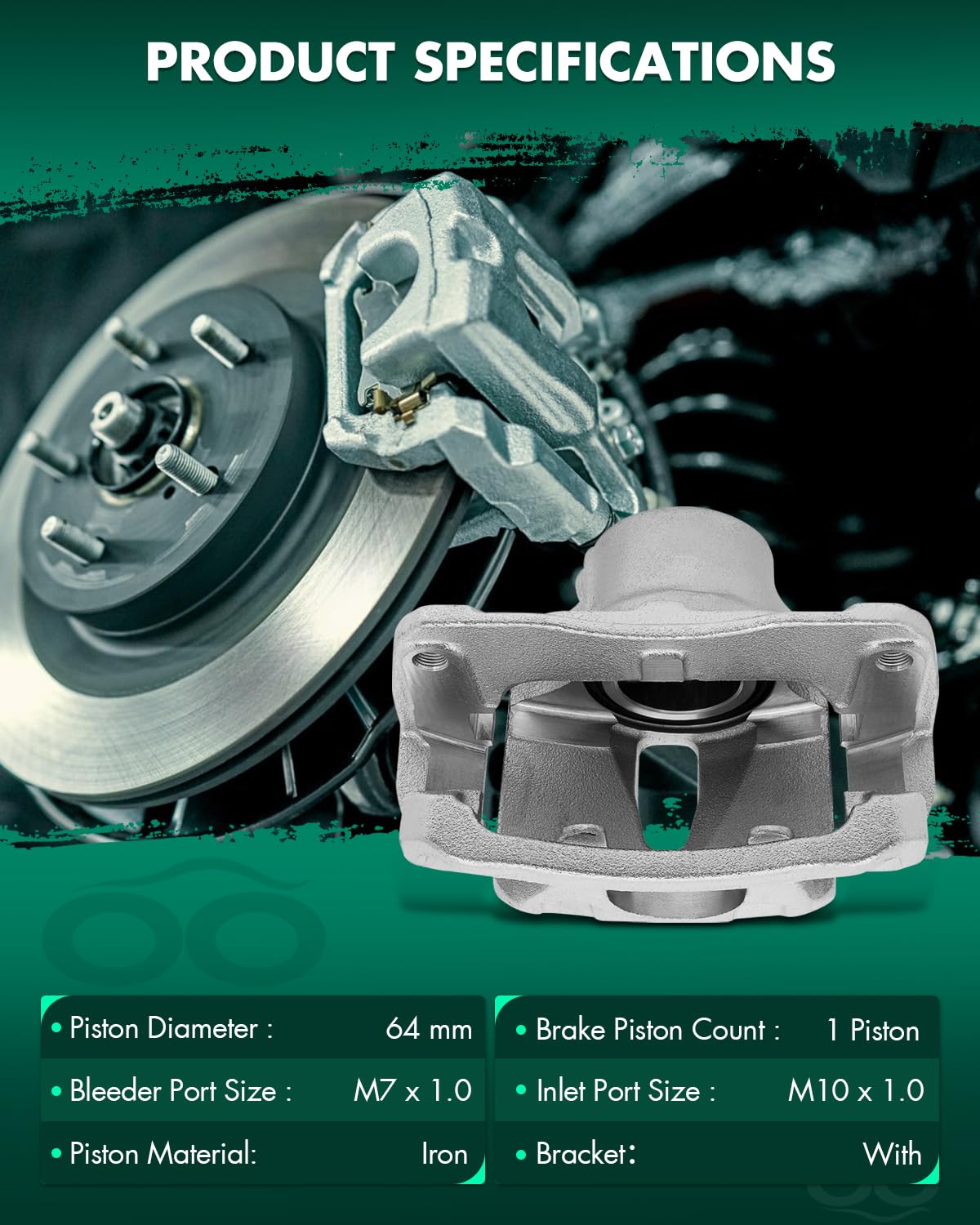 Scitoo Front Left+Right Brake Calipers With Bracket 19B2714 19B2715 Compatible For Toyota Avalon 2005-2007 For Toyota Camry 2005