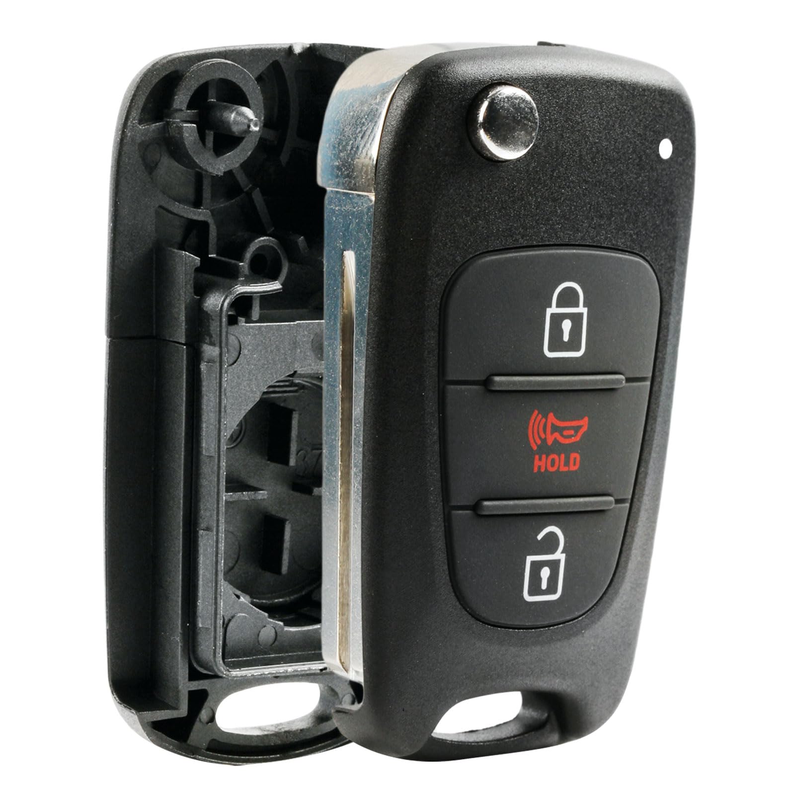 Fits 2012-2014 Kia Rio / 2010-2013 Kia Soul Flip Key Fob Remote Case Shell (Nyoseksam11Atx)