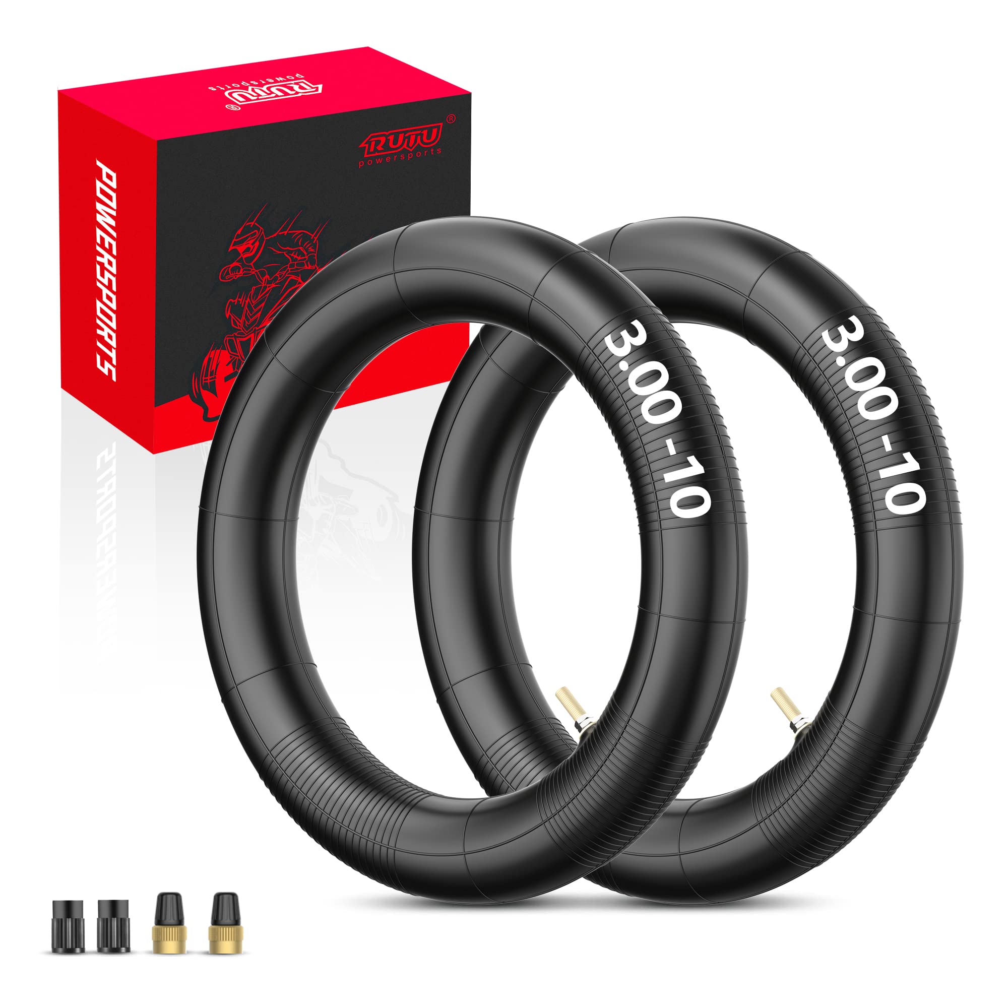 RUTU 3.00-10 2.75/3.00-10 2.50x10 Inner Tube with TR4 Straight Valve Stem for CRF50 CT 70 EZ 90 Cub KLX DRZ 110 Dirt Pit Bike Ch