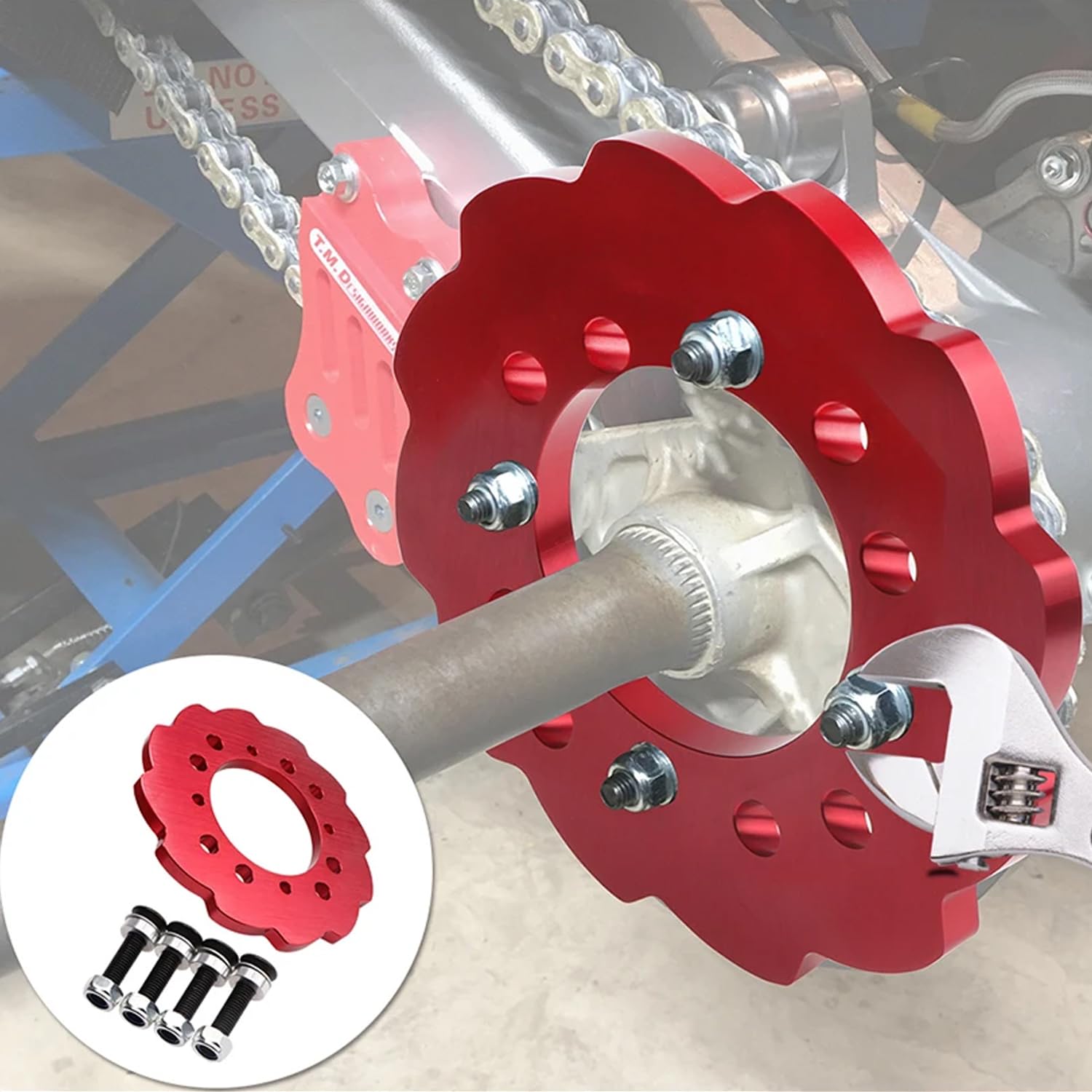 Canitu Sprocket Guard,Motorcycle 1/2 Poly Billet Aluminum Chainring Sprockets Chain Guard Protector Cover For Honda Trx250R / Trx450R / Trx400Ex / Trx250X / Trx400Ex (Red)