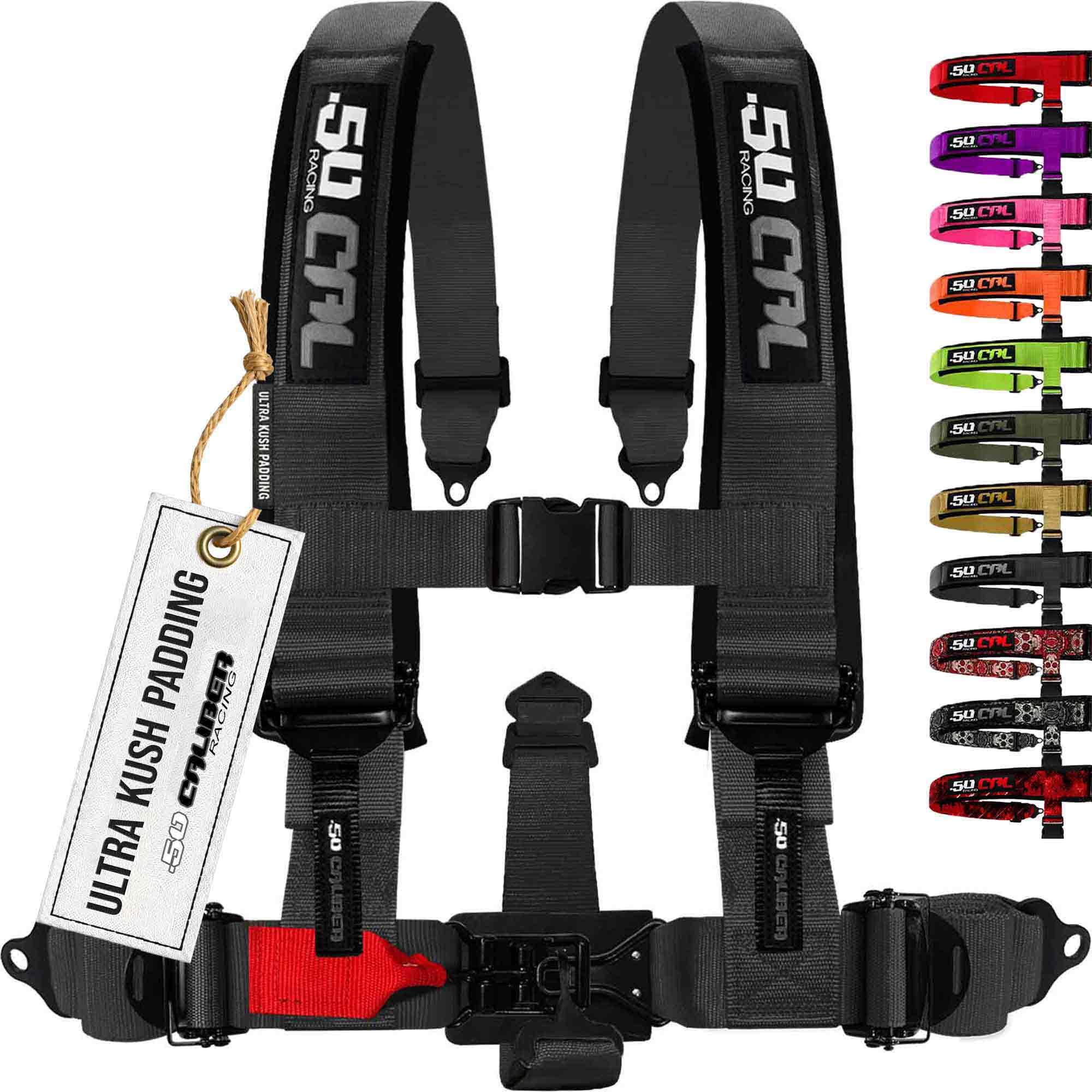 1pc 5 Point Harness for Bucket Seat, Quick Release, 10 Color Options, Racing Harness, Race Car, Off Road, UTV, RZR (Stealth Blac
