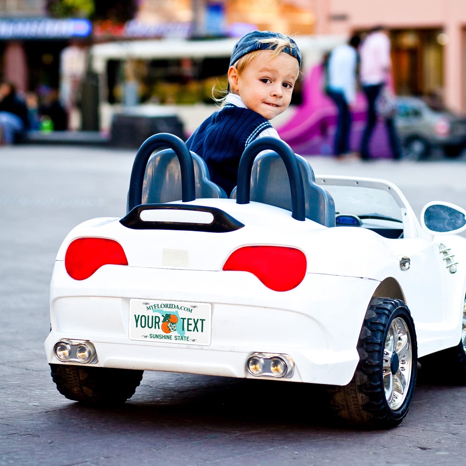Custom Florida, Mini License Plate, Personalized 50 States Fake License Plate For Front Of Car Sign, 3X6 Inches, Rust Free .040 Aluminum, Fade Resistant, Made In The Usa By Sigo Signs,