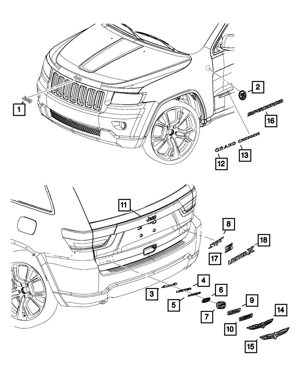 Mopar 68365253Ab Name Plateliftgate