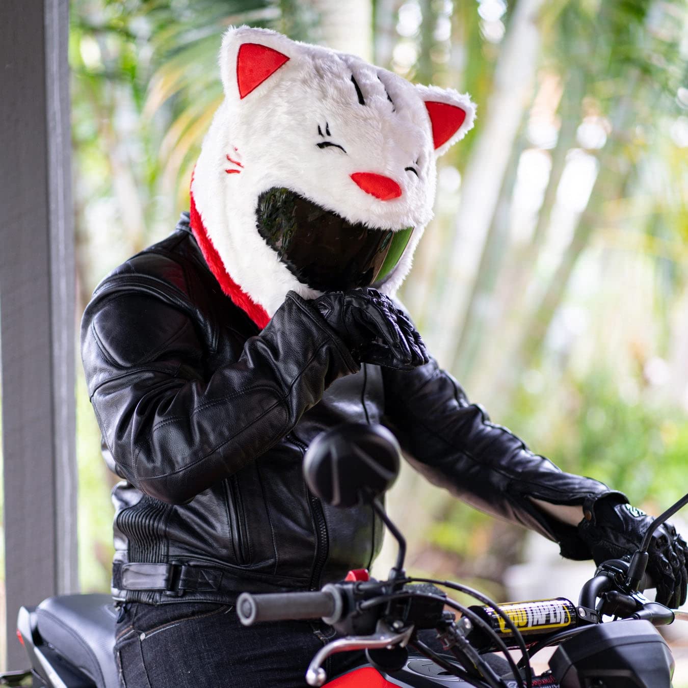 Moto Loot Helmet Cover For Motorcycle Helmet, Fun Rides And Gifts (Cover Only. Helmet Not Included) - Lucky Cat