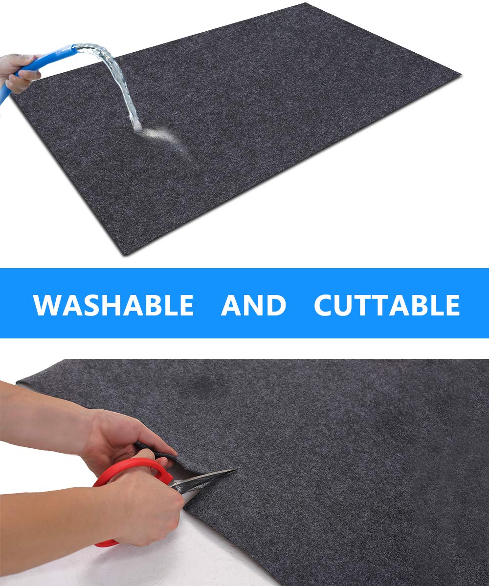 Meitola Cleanable Floor Oil Spill Mat, Oil Absorbing Pad Durable Protective Surface Can Be Used For Car Oil Change (46In36In)