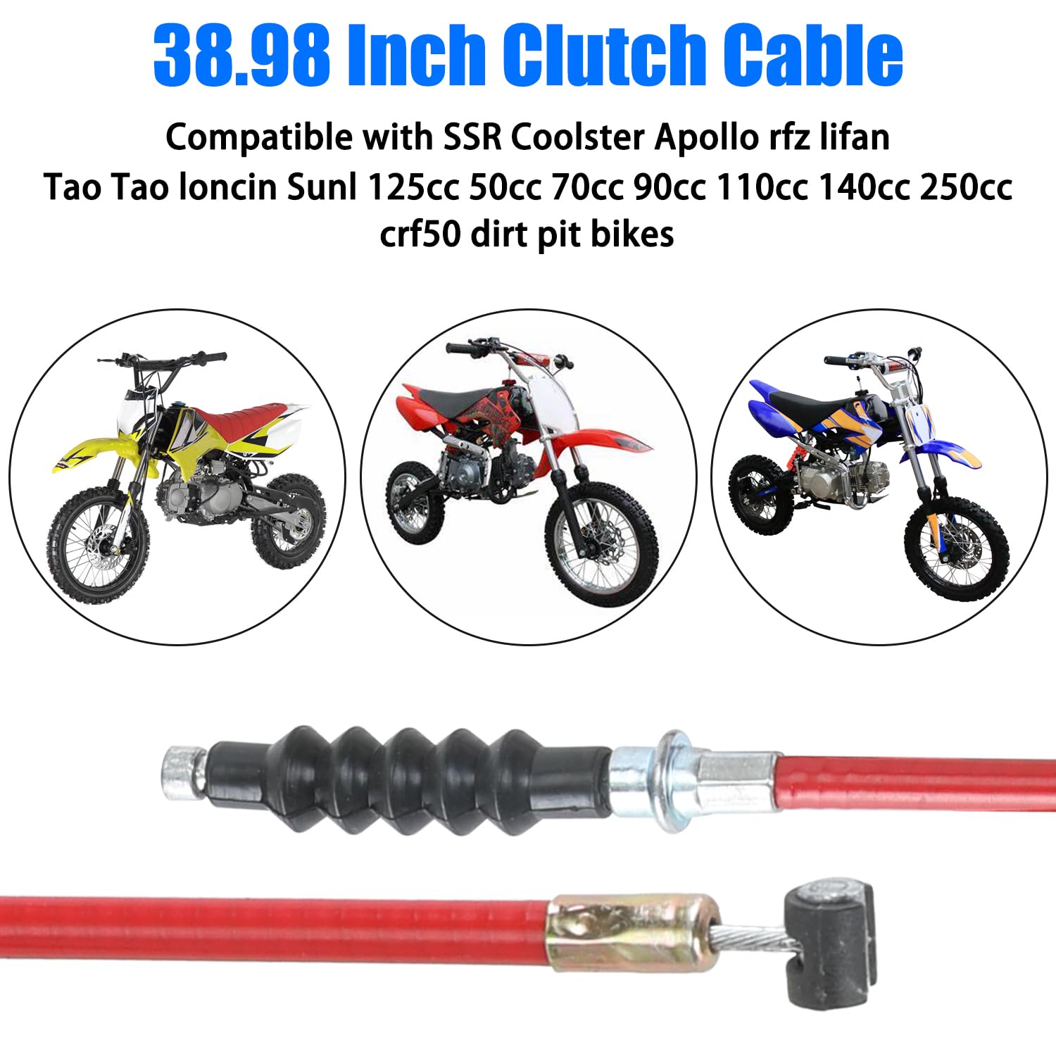 Yoxufa 7/8'' Left Clutch Lever Handlebar And Clutch Cable Compatible With Apollo Rfz Ssr Coolster Taotao 125Cc 110Cc 90Cc 50Cc D