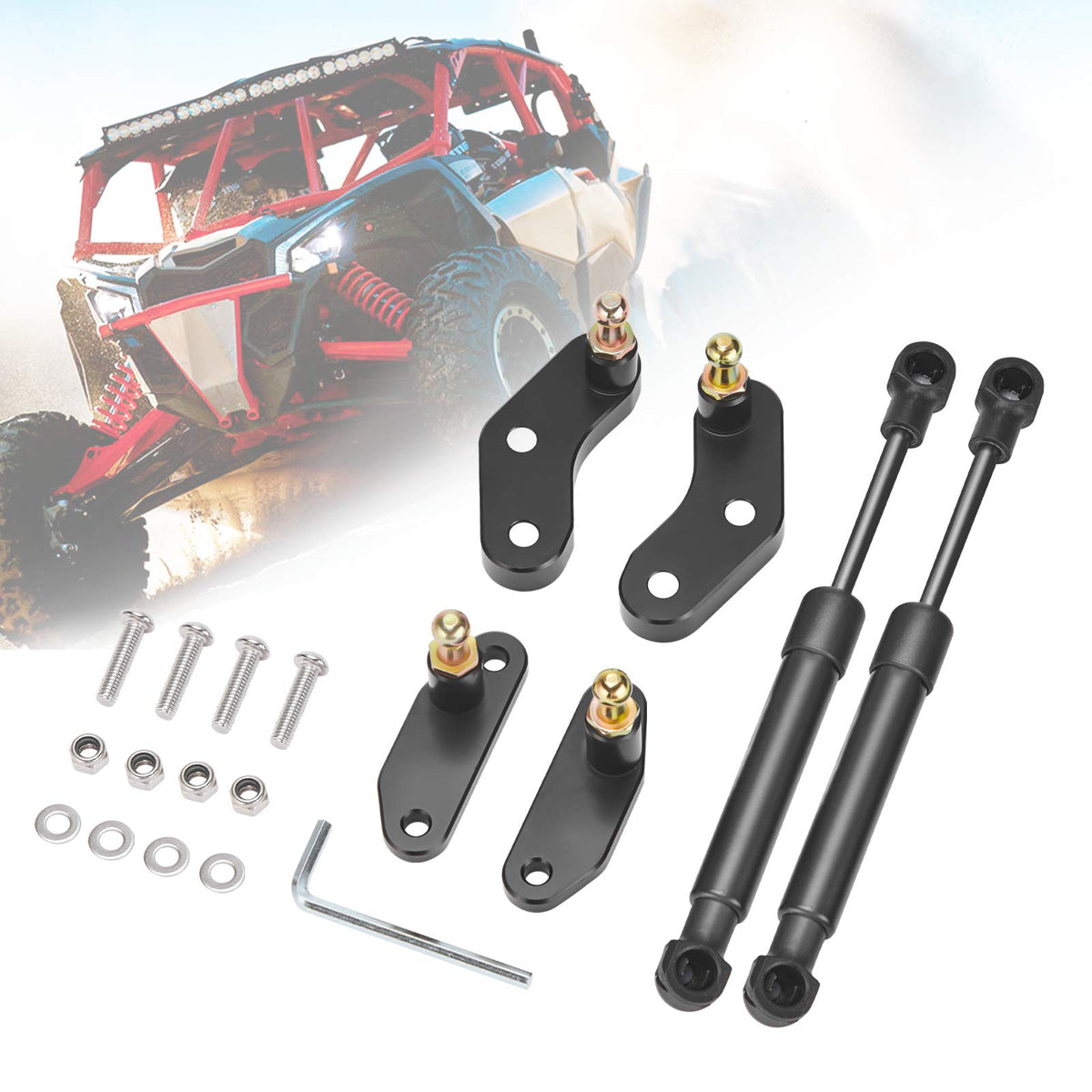 Kemimoto X3 Door Opener Kits Door Shocks Struts Compatible with 2017-2022 Can Am Maverick X3 and X3 Max Front and Rear Doors, Bl