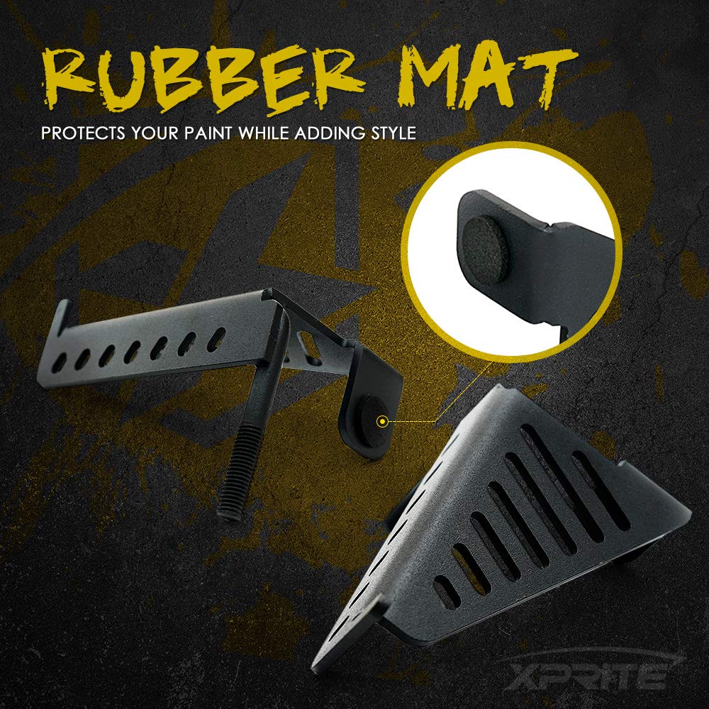 Xprite Metal Steel Front Foot Peg Rest Pedals Doors Off Compatible With 2007-2018 Jeep Wrangler Jk Jku 2Dr/ 4Dr - 1 Pair