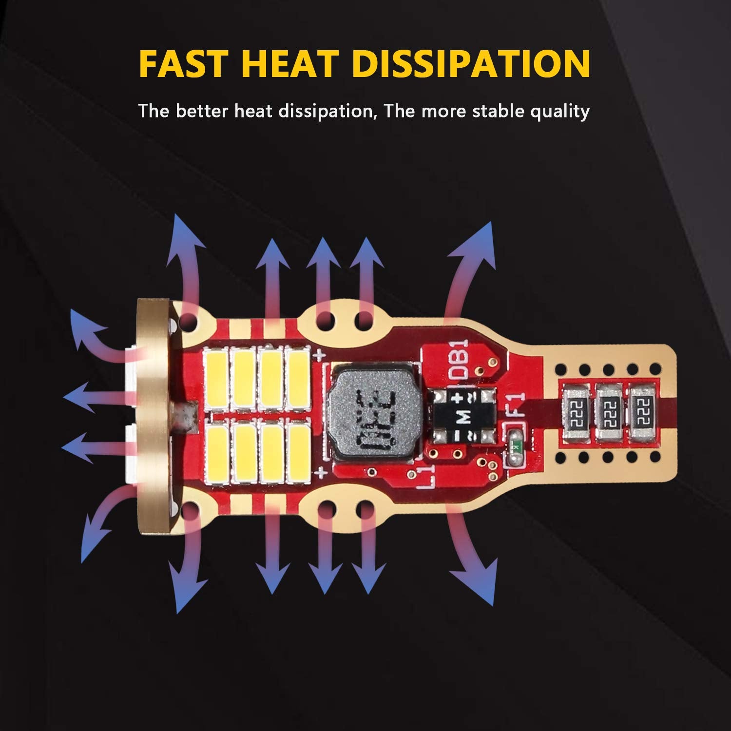 Phinlion 921 Led Bulbs For Backup Reverse Lights, 2600 Lumens Super Bright, 6000K White, 906 W16W T15 912 Led Back Up Bulb Or Interior Map Dome Replacement Lamp, Non-Polarity, Pack Of 2