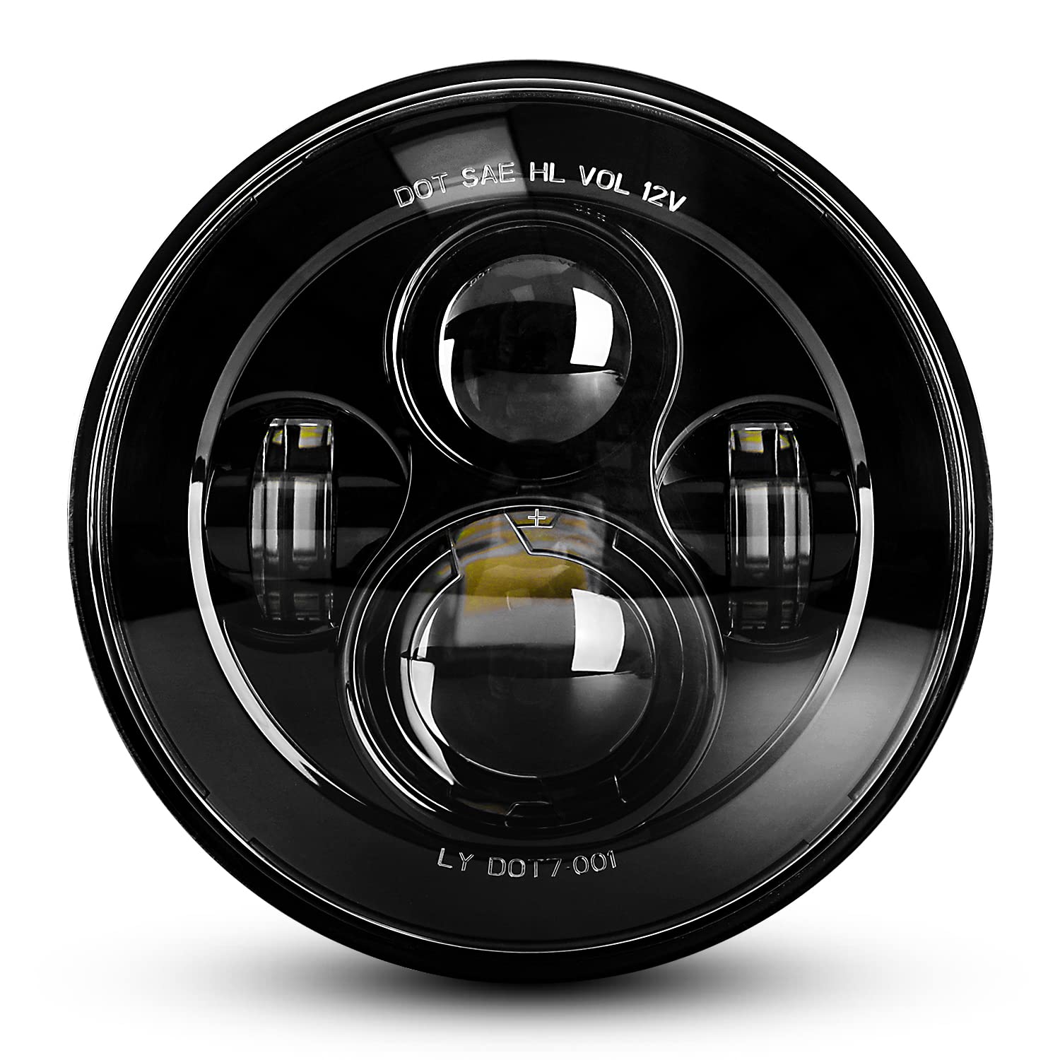 Dot Approved 7Inch Black Led Headlight Compatible With Motorcycle Tour,Fld,Softail Heritage,Street Glide,Road King,Electra Glide