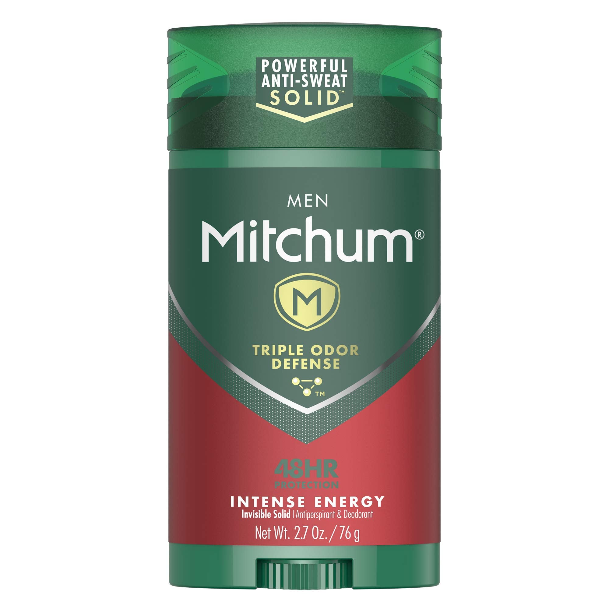Mitchum Mens Deodorant  Antiperspirant Stick  Triple Odor Defense Invisible Solid  48 Hr Protection  Dermatologist Tested  Intense Energy  2.7 Oz (Pack of 1)-New