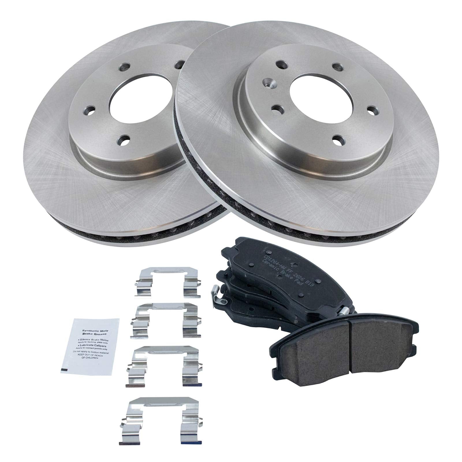 Trq Front Brake Pad & Rotor Kit Brake Pads Brake Rotor Ceramic Compatible With 2012-2015 Chevrolet Captiva Sport 2007-2009 Equin