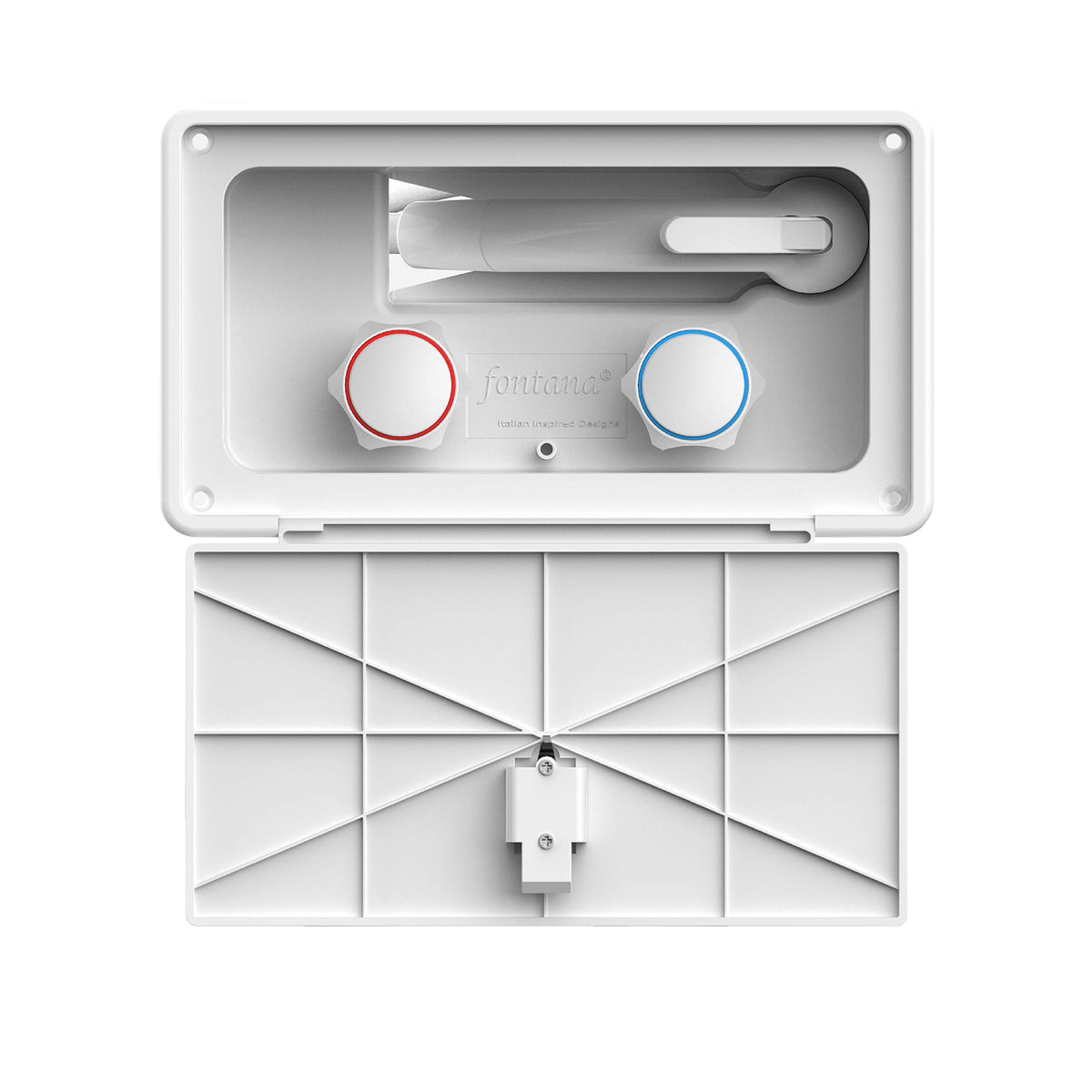 Itc Fontana Rv Or Boat Exterior Shower Box Kit Faucet With Shower Head (White With Latching Door) (B07Vqch6Hc)