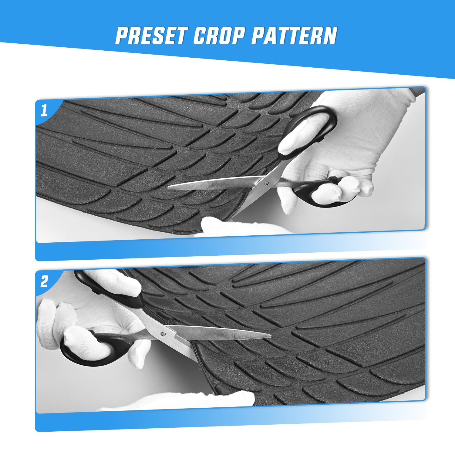 Nilight Rubber Cargo Mats For Cars Trucks Suvs,Universal Trim To Fit For Most Vehicles,All Weather Protection Heavy Duty Cargo L