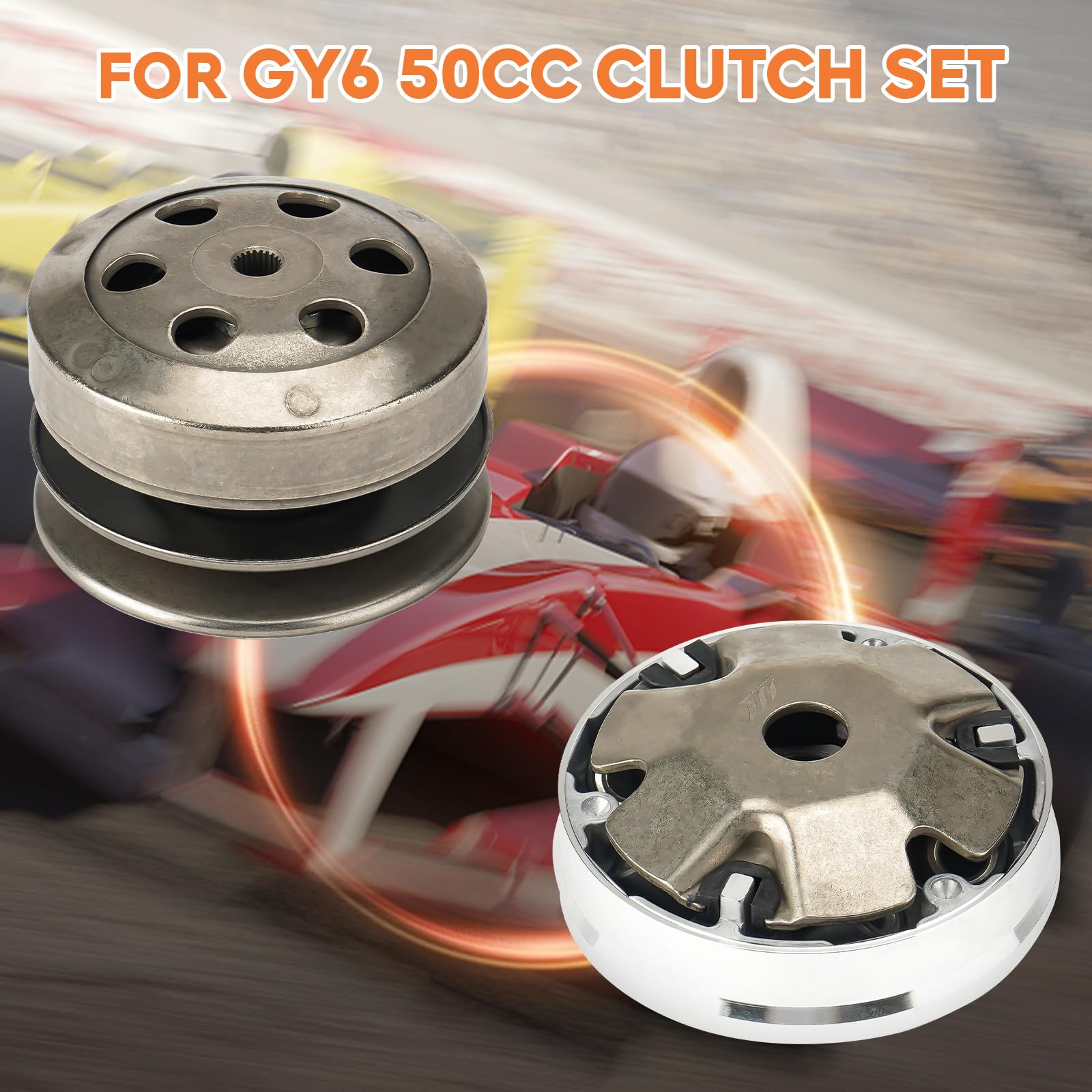 Fit for Gy6 50cc clutch set, for Gy6 50cc 4-Stroke Engine Scooter ATV, Including Clutch and Variator Assembly with 669 belt