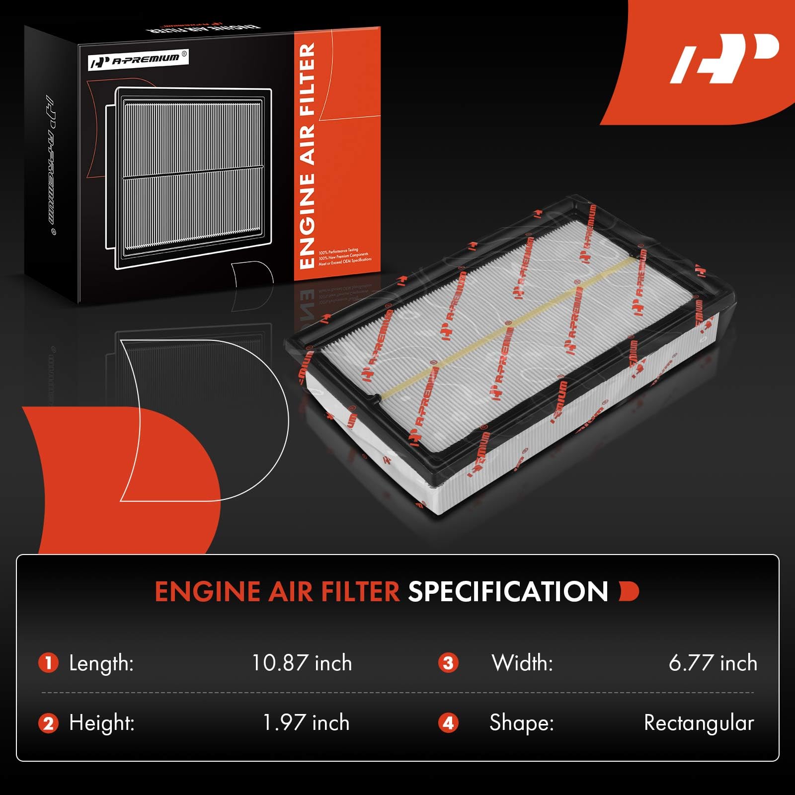 A-Premium Front Engine Air Filter Compatible with Volkswagen Jetta 2019-2023, Golf 2019-2021, Golf SportWagen 2019, Taos 2022-20
