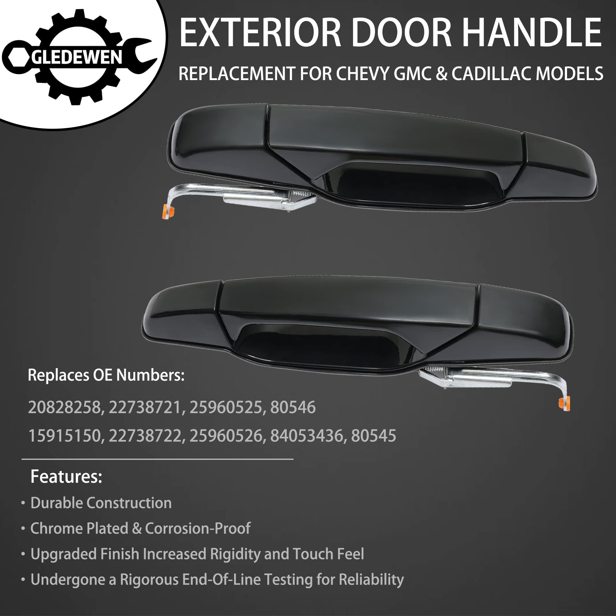 Exterior Door Handle Set, Compatible With 2007-2013 Chevy Silverado Suburban Tahoe Avalanche, Gmc Sierra Yukon, Cadillac Escalad