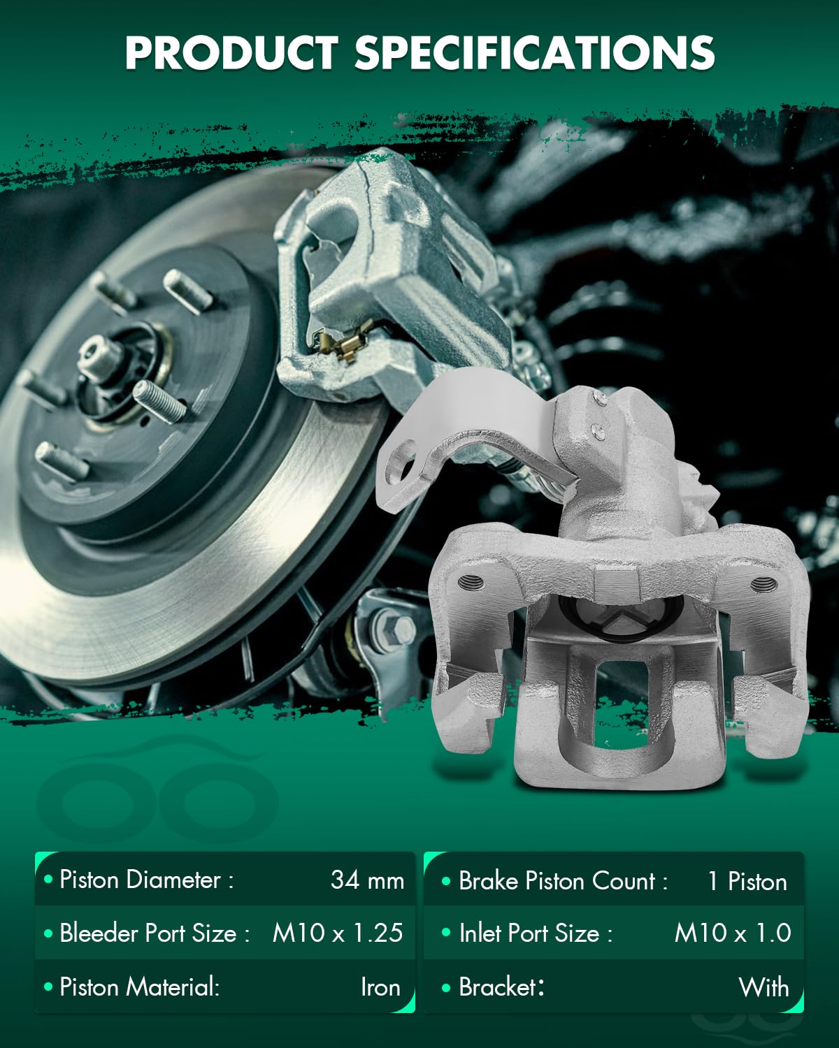 Scitoo Rear Disc Brake Caliper 19B3299 19B3298 Fit For Acura 2006-2011 2013-2018 For Honda 2006-2015(2 Brake Calipers)